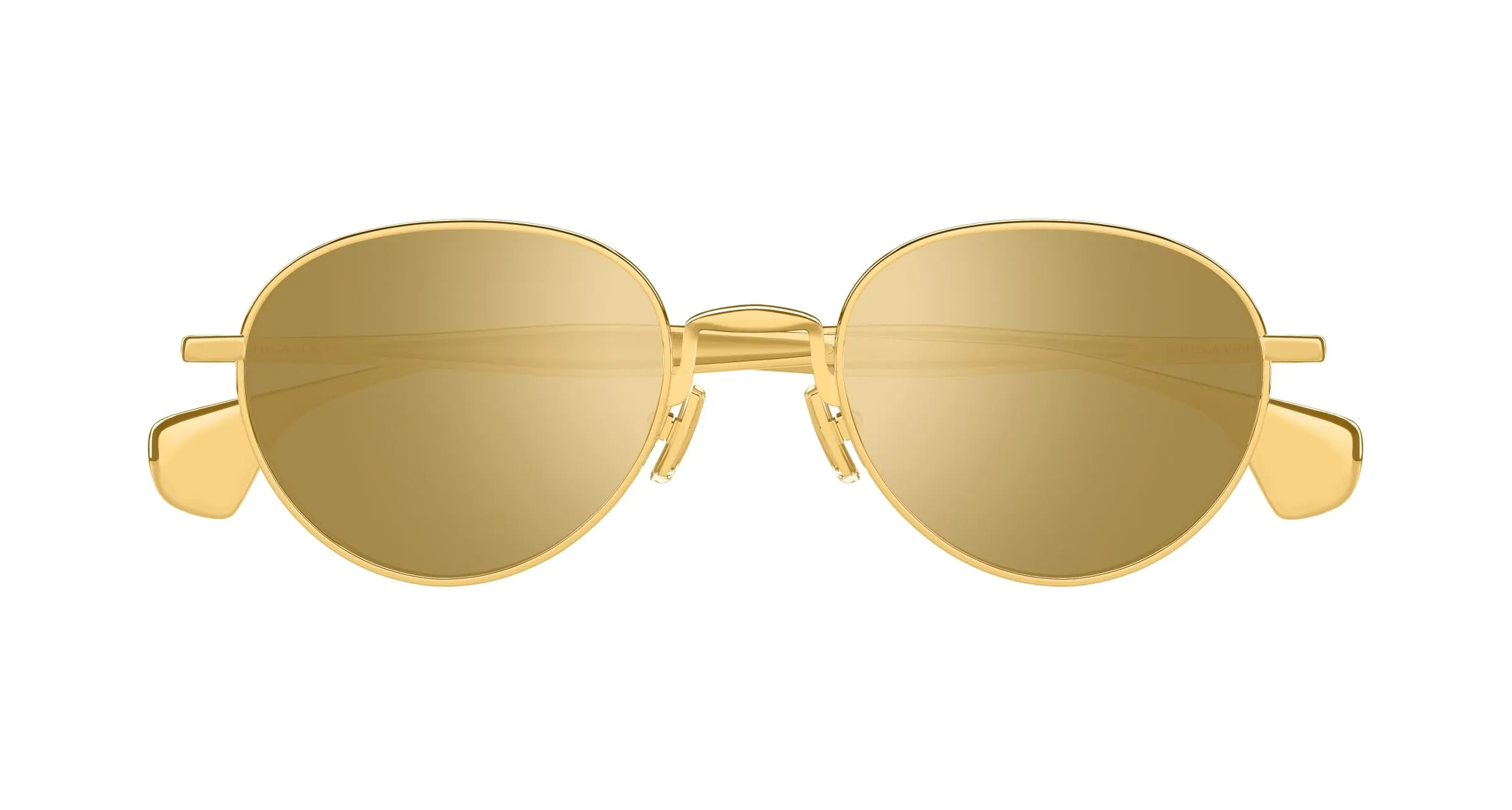 Bottega Veneta BV1396S 002 Occhiali da sole Metallo Oro Rotonda - immagine 2