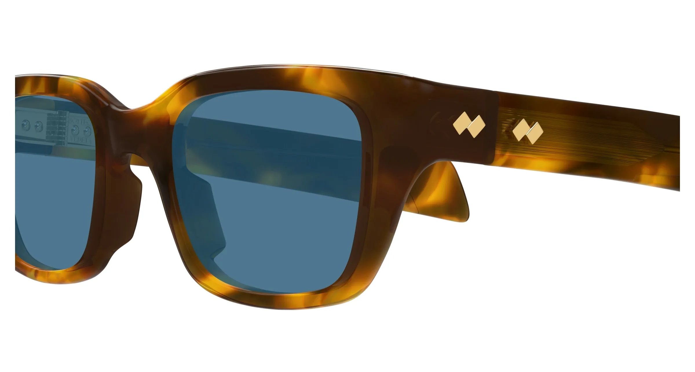 Bottega Veneta BV1393S 006 Occhiali da sole Acetato Havana Blu Squadrata - immagine 3