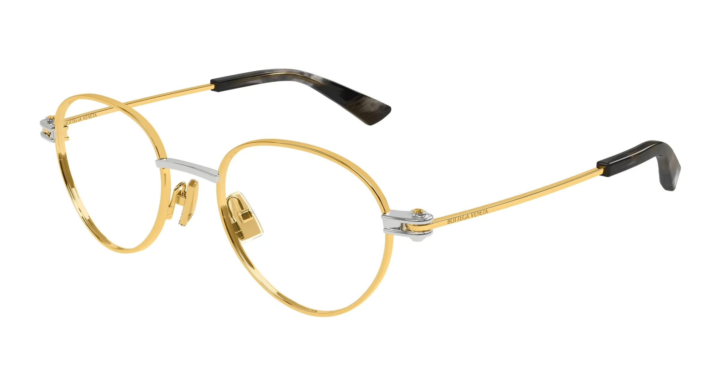 Bottega Veneta BV1382O 002 Montature da vista Metallo Oro Trasparente Rotonda - immagine 1