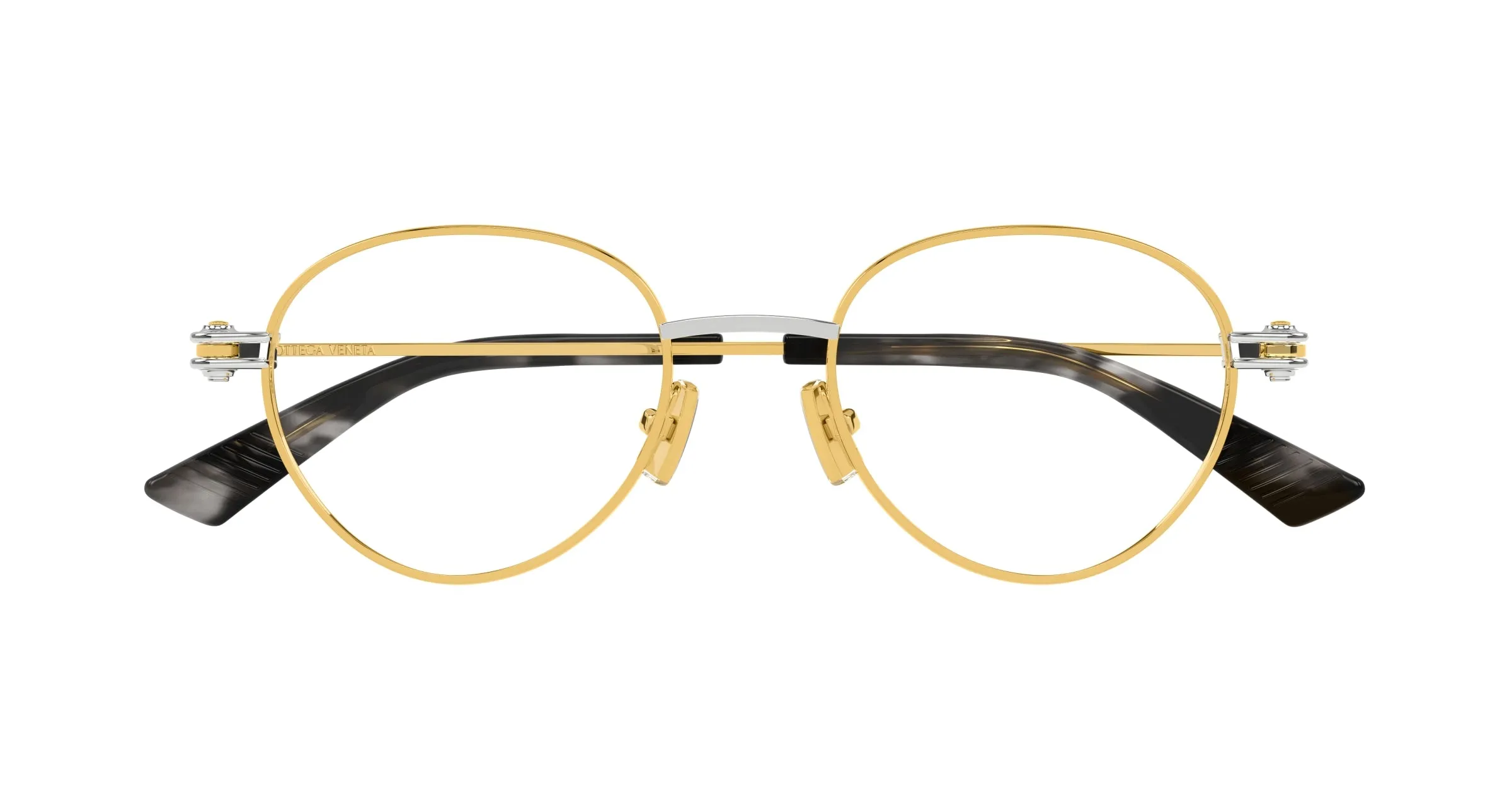 Bottega Veneta BV1382O 002 Montature da vista Metallo Oro Trasparente Rotonda - immagine 2