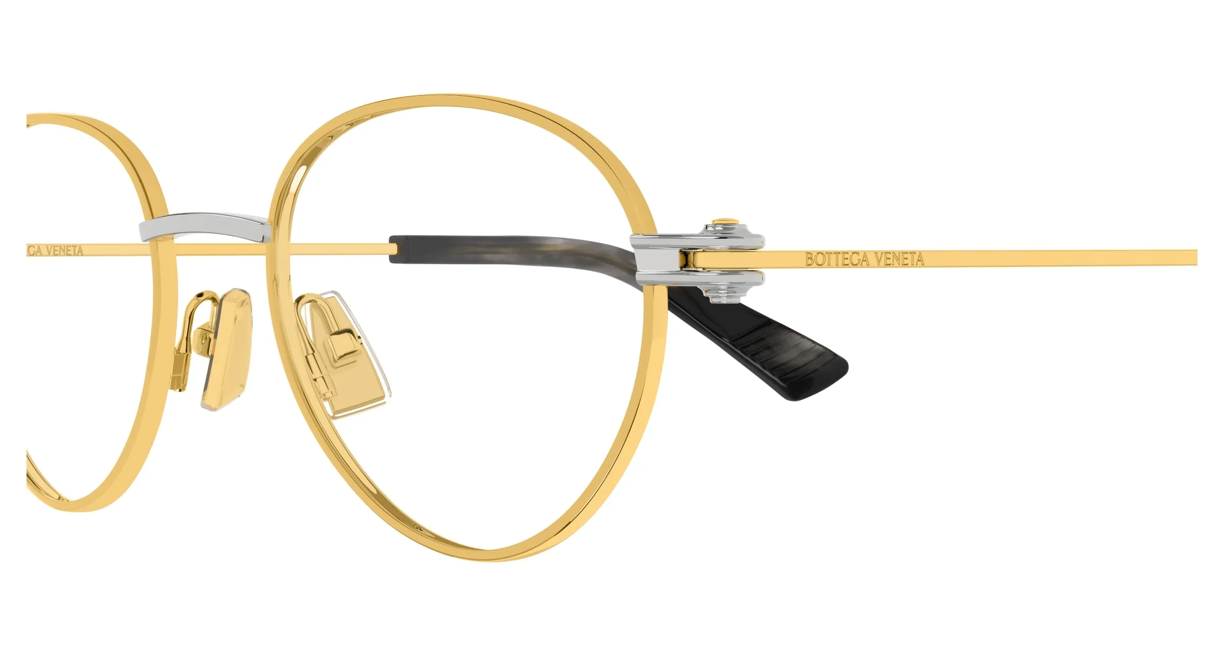 Bottega Veneta BV1382O 002 Montature da vista Metallo Oro Trasparente Rotonda - immagine 3