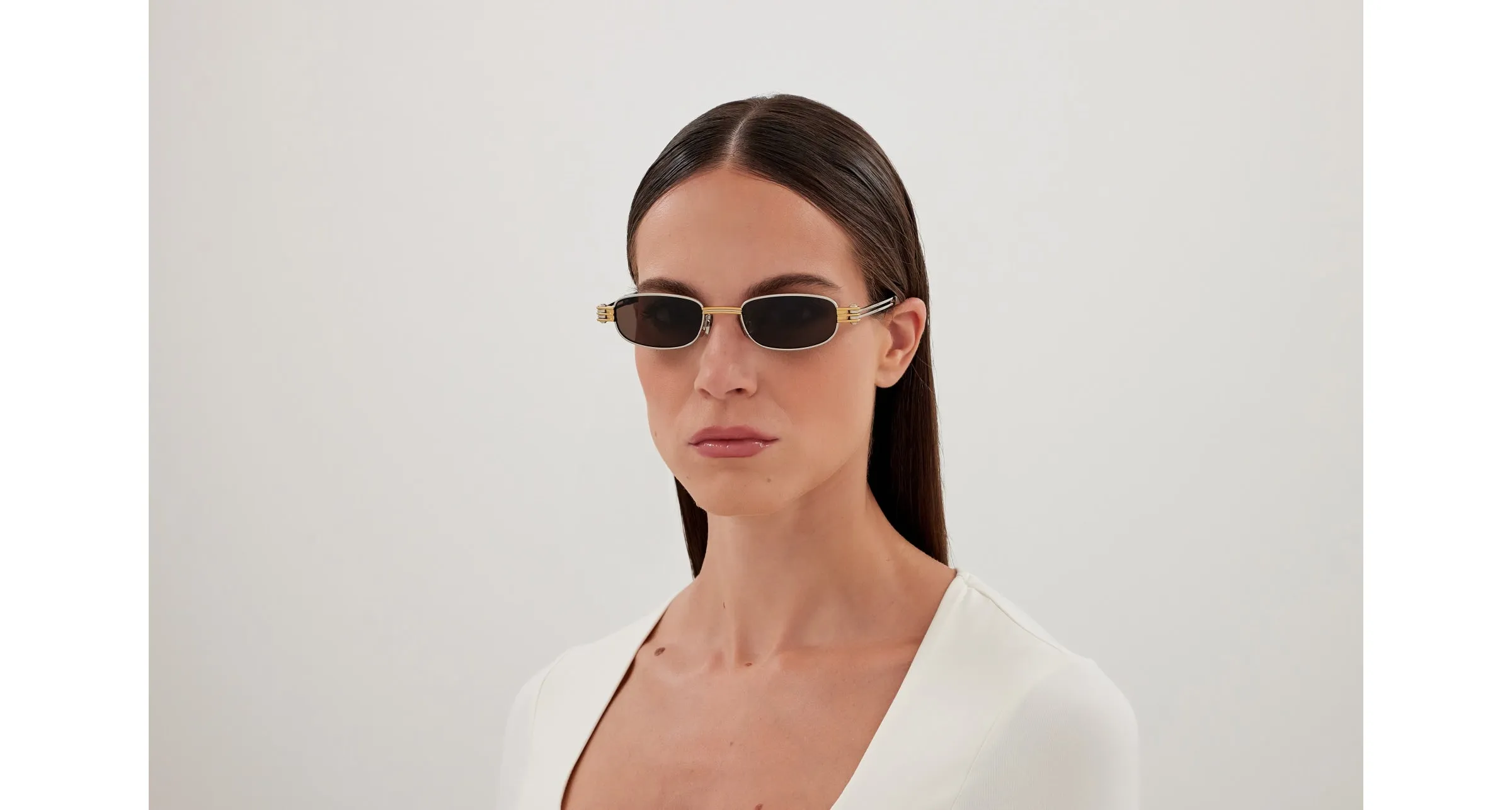 Bottega Veneta BV1381S 001 Occhiali da sole Metallo Argento Marrone Squadrata - immagine 4