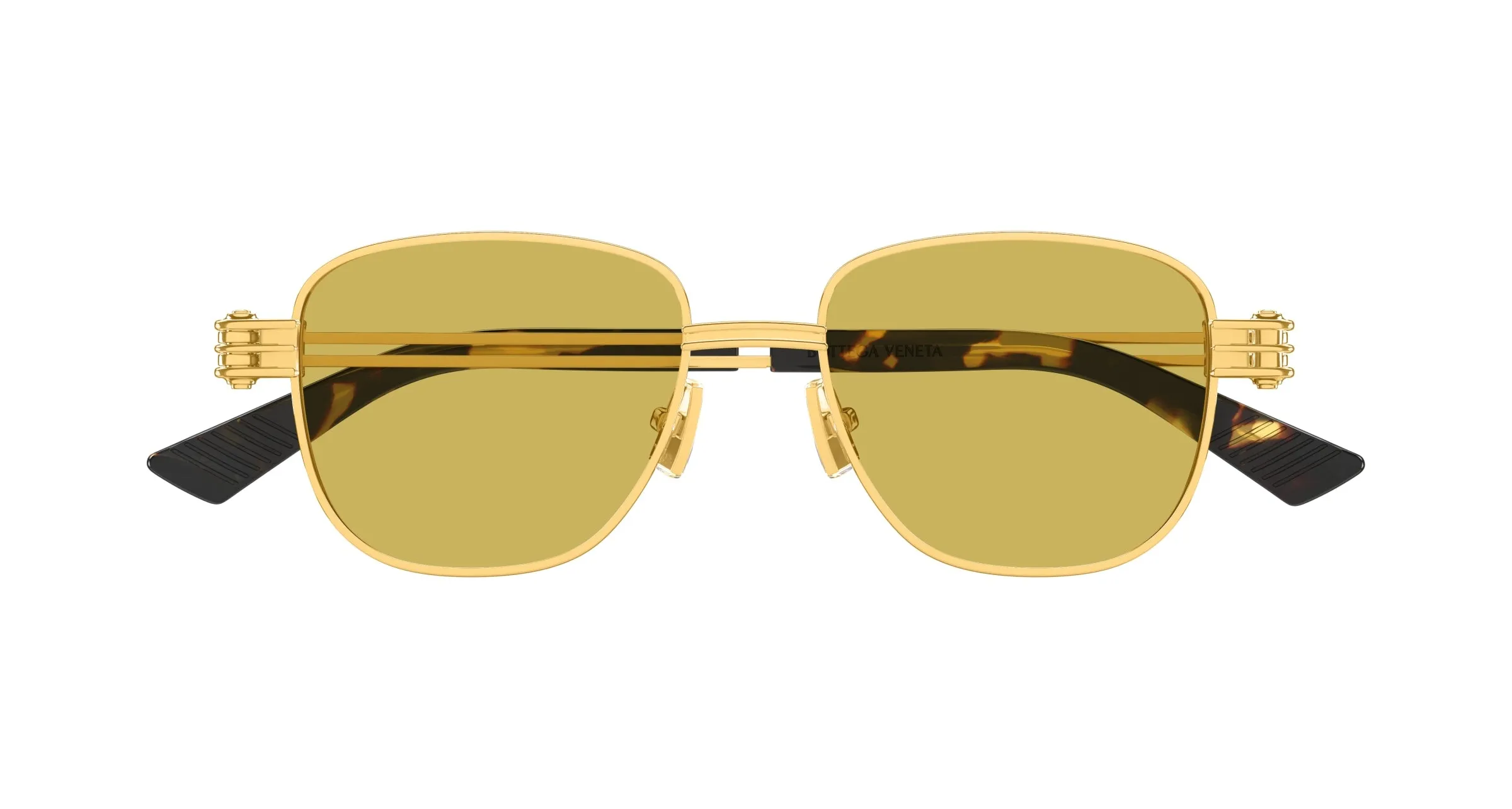 Bottega Veneta BV1380S 002 Occhiali da sole Metallo Oro Squadrata - immagine 2