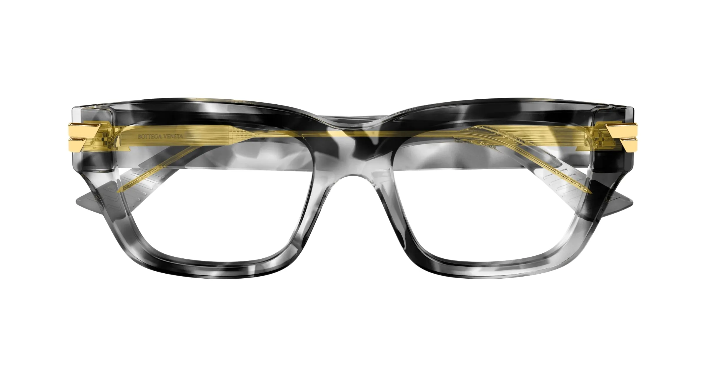 Bottega Veneta BV1190O 009 Montature da vista Acetato Havana Trasparente Squadrata - immagine 2