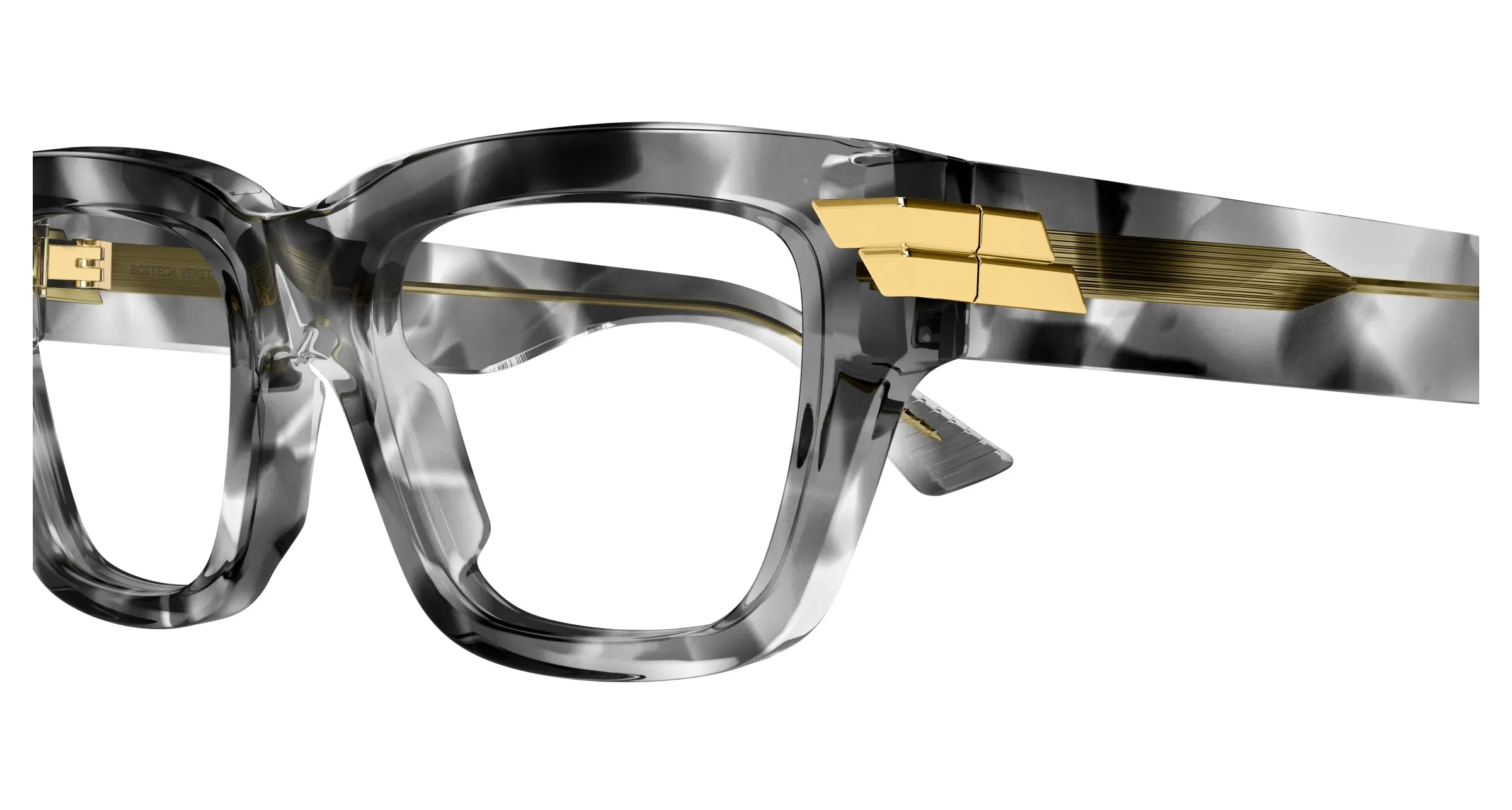Bottega Veneta BV1190O 009 Montature da vista Acetato Havana Trasparente Squadrata - immagine 3