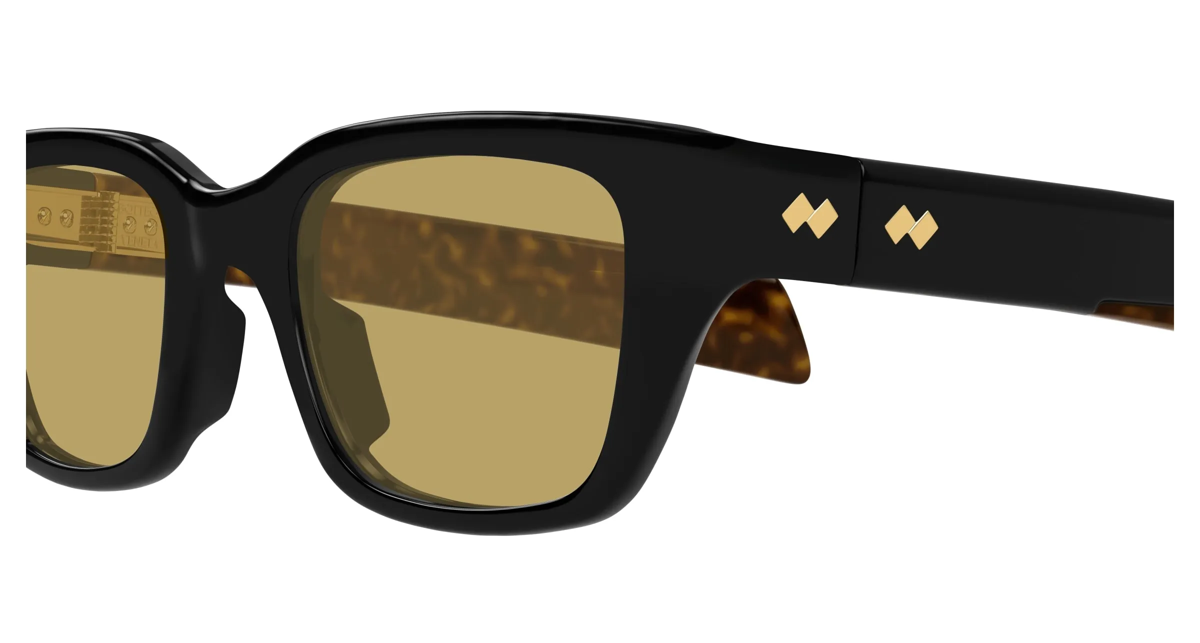 Bottega Veneta BV1393S 009 Occhiali da sole Acetato Nero Verde Squadrata - immagine 3