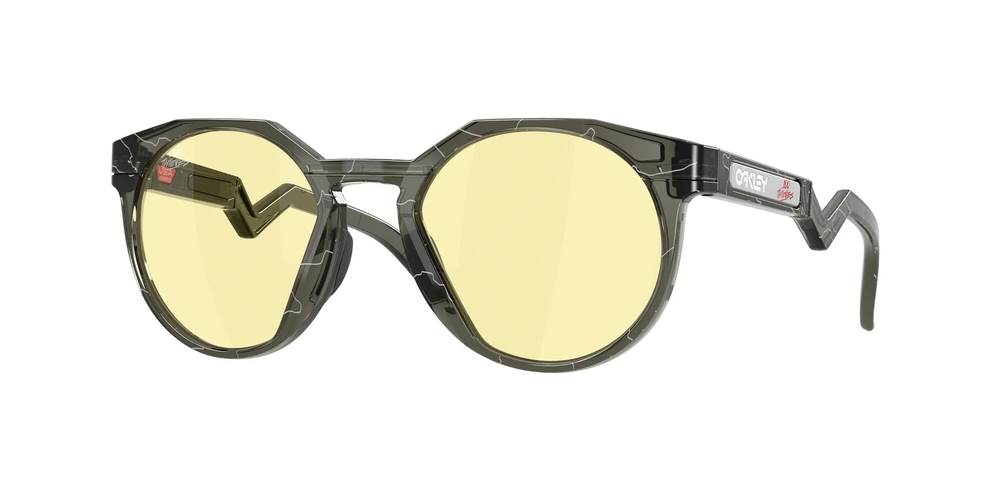 Oakley OO9242 HSTN 924219 Occhiali da sole O_Matter Grigio Giallo Rotonda Normale - immagine 1