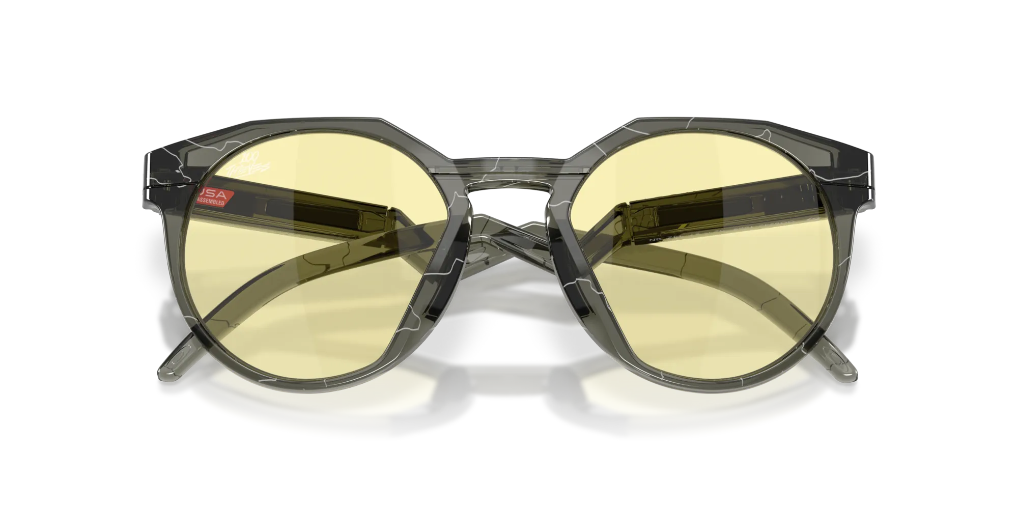 Oakley OO9242 HSTN 924219 Occhiali da sole O_Matter Grigio Giallo Rotonda Normale - immagine 2