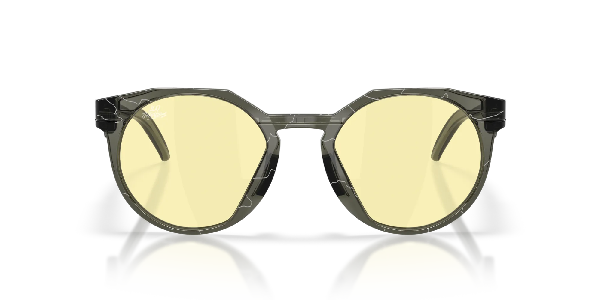 Oakley OO9242 HSTN 924219 Occhiali da sole O_Matter Grigio Giallo Rotonda Normale - immagine 3