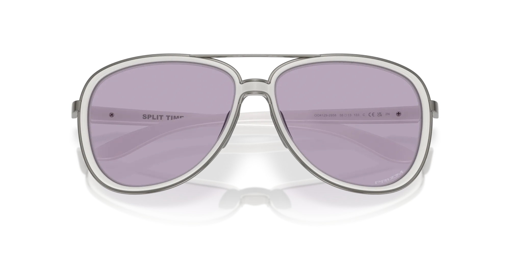 Oakley OO4129 SPLIT TIME 412929 Occhiali da sole Metallo Bianco Rotonda Normale - immagine 2