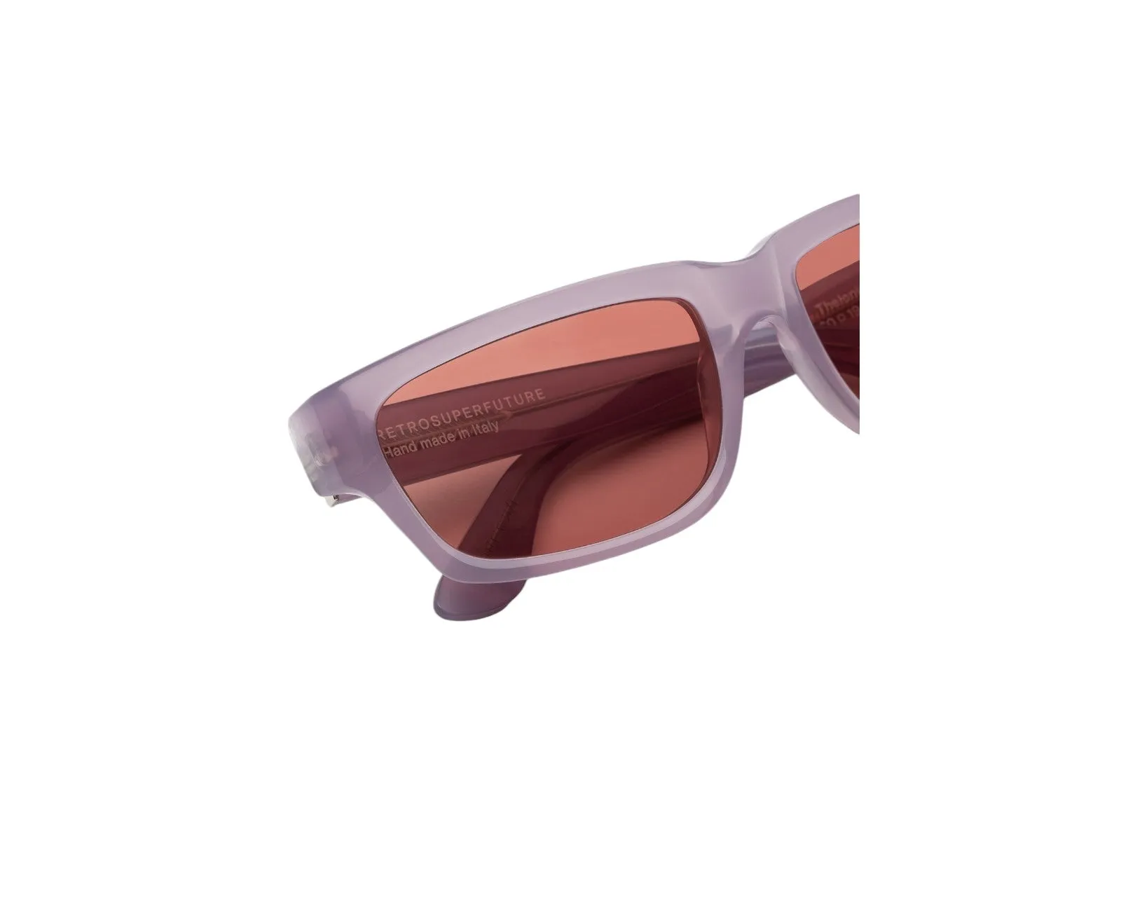 Retrosuperfuture NUB THELONIUS LIGHT PURPLE Occhiali da sole Acetato Porpora/Rosso Bordeaux Squadrata Normale - immagine 3