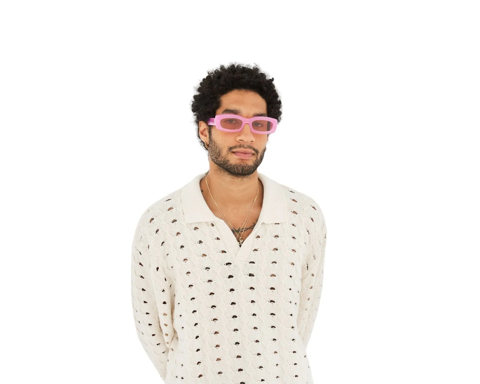 Retrosuperfuture R68 ZAGA PINK Occhiali da sole Acetato Rosso Squadrata Normale - immagine 4