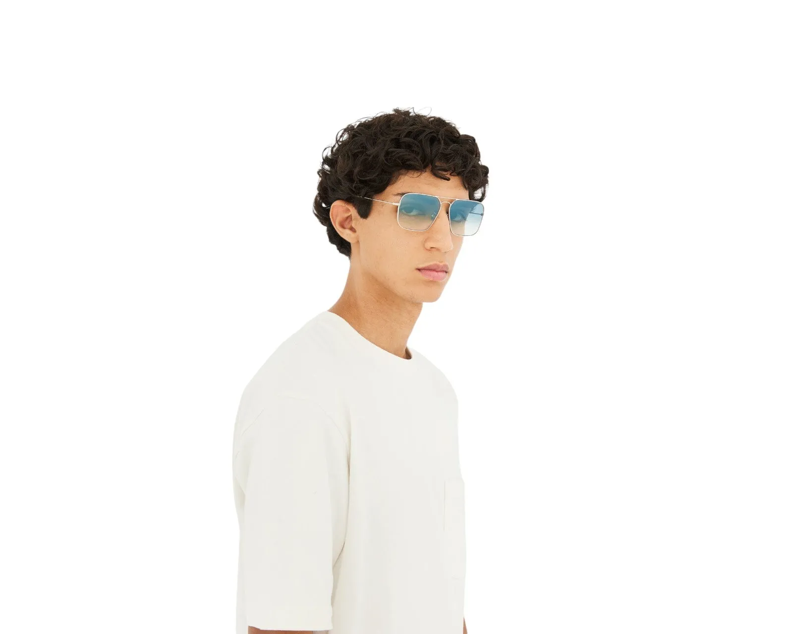 Retrosuperfuture MD3 IGGY 2.0 FADEISM AZURE Occhiali da sole Metallo Argento Blu Squadrata Normale - immagine 2