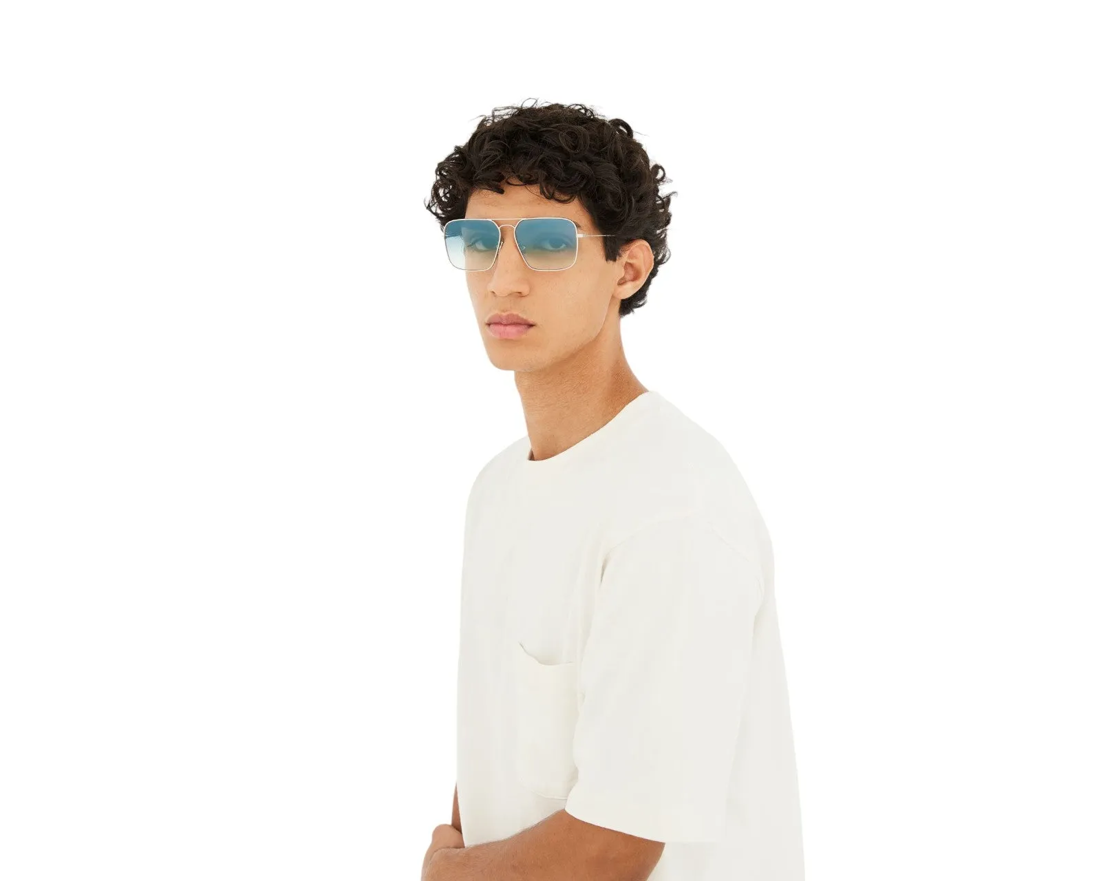 Retrosuperfuture MD3 IGGY 2.0 FADEISM AZURE Occhiali da sole Metallo Argento Blu Squadrata Normale - immagine 3