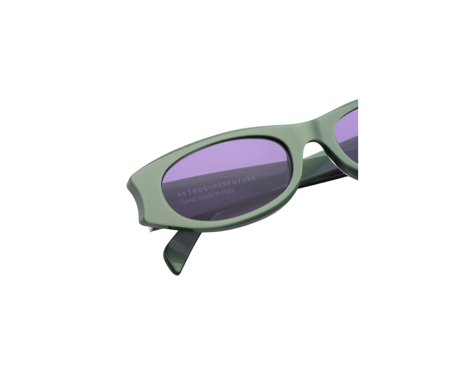 Retrosuperfuture 9RM RAZZO METALLIC MINT Occhiali da sole Verde Viola Geometrica Normale - immagine 2