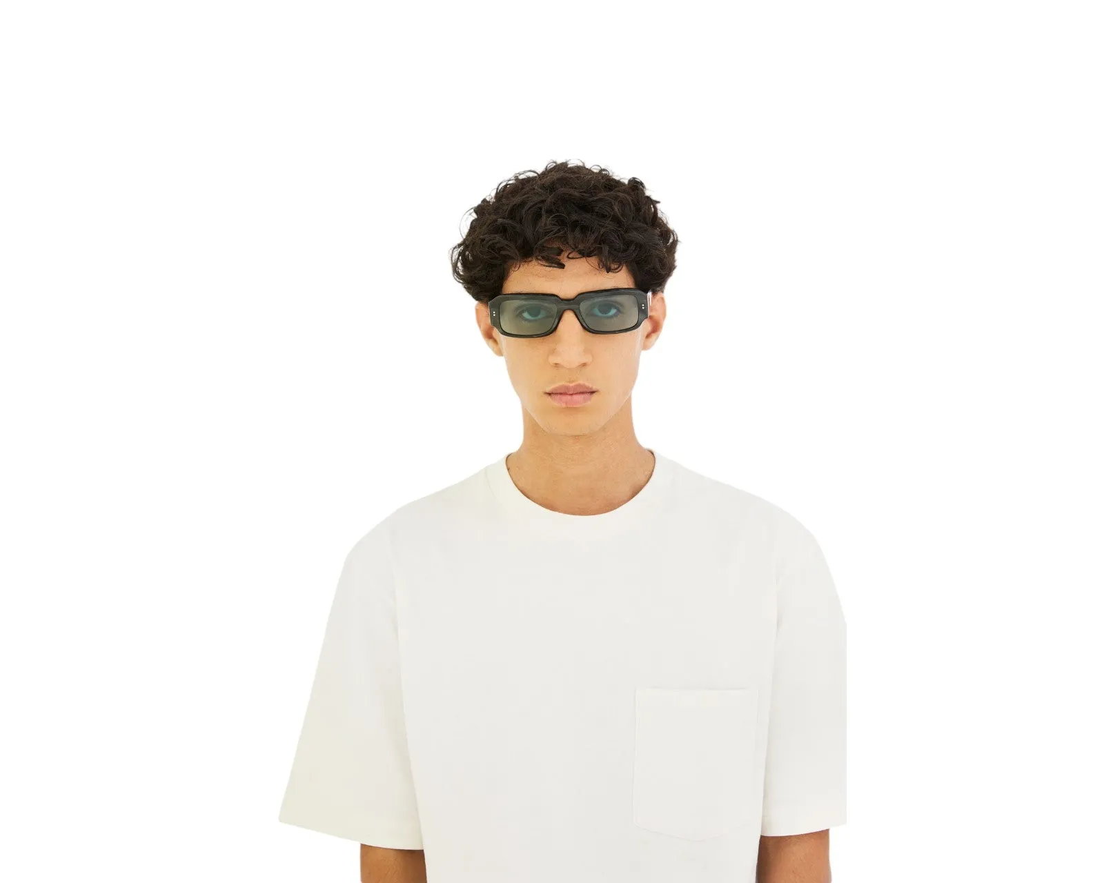Retrosuperfuture AC1 ETRUSCO FIAMMATO Occhiali da sole Acetato Nero Turchese Squadrata Normale - immagine 4