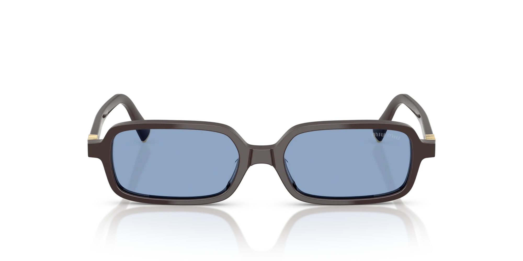 Miu Miu MU 11ZS 22C60O Occhiali da sole Acetato Marrone Blu Squadrata Normale - immagine 3
