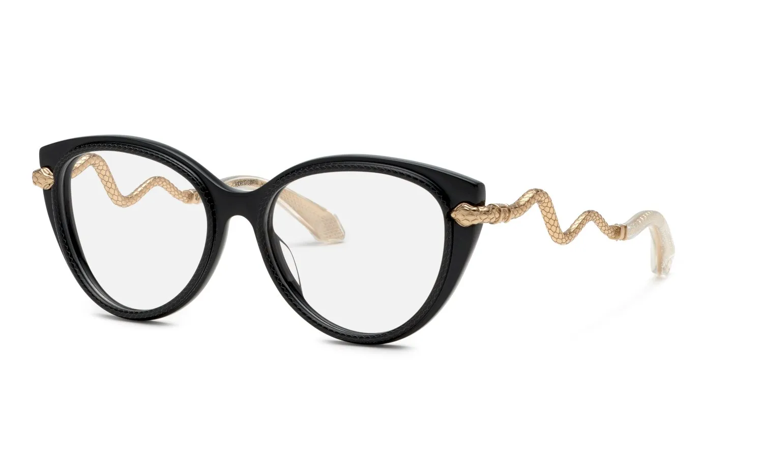 Roberto Cavalli VRC105 700 Montature da vista Acetato Nero Farfalla - immagine 1