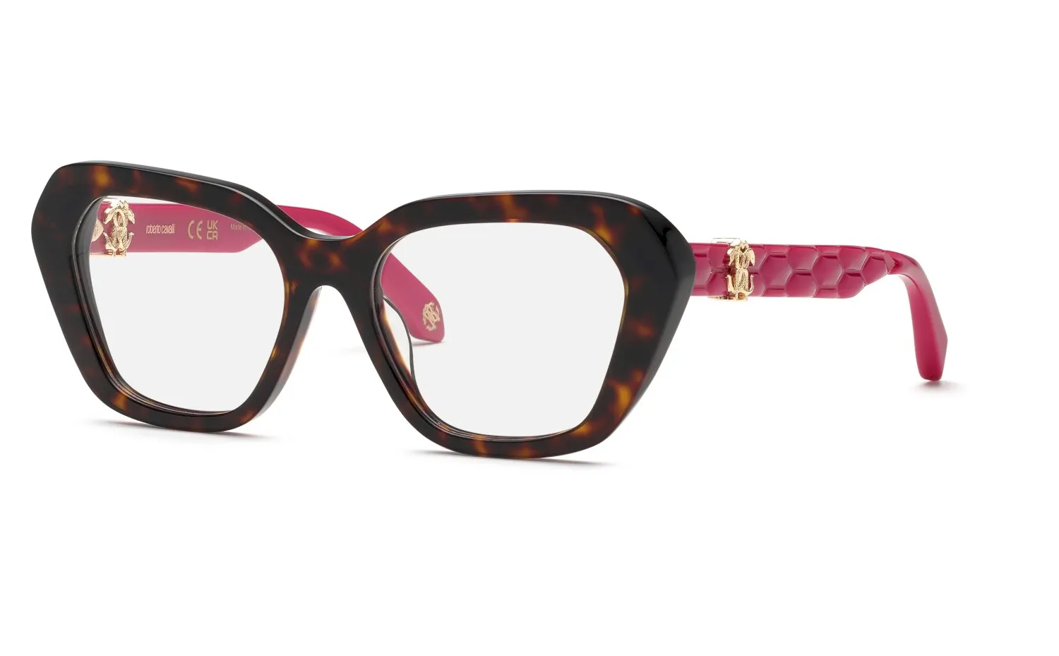 Roberto Cavalli VRC070V 743 Montature da vista Acetato Havana Geometrica - immagine 1