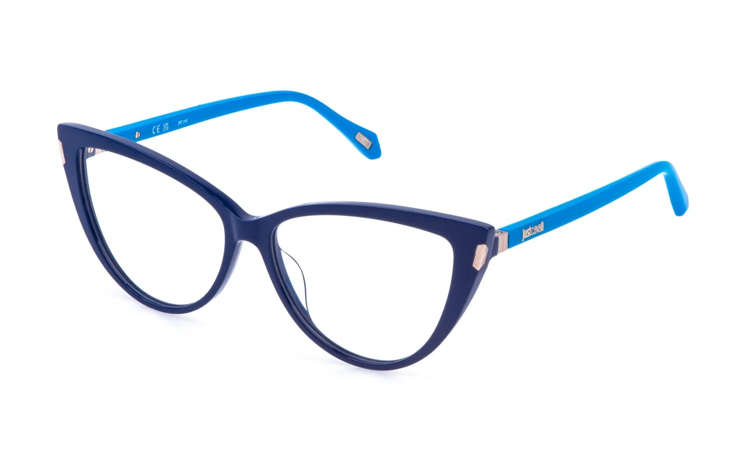 Just Cavalli VJC126 09QL Montature da vista Acetato Blu Farfalla - immagine 1