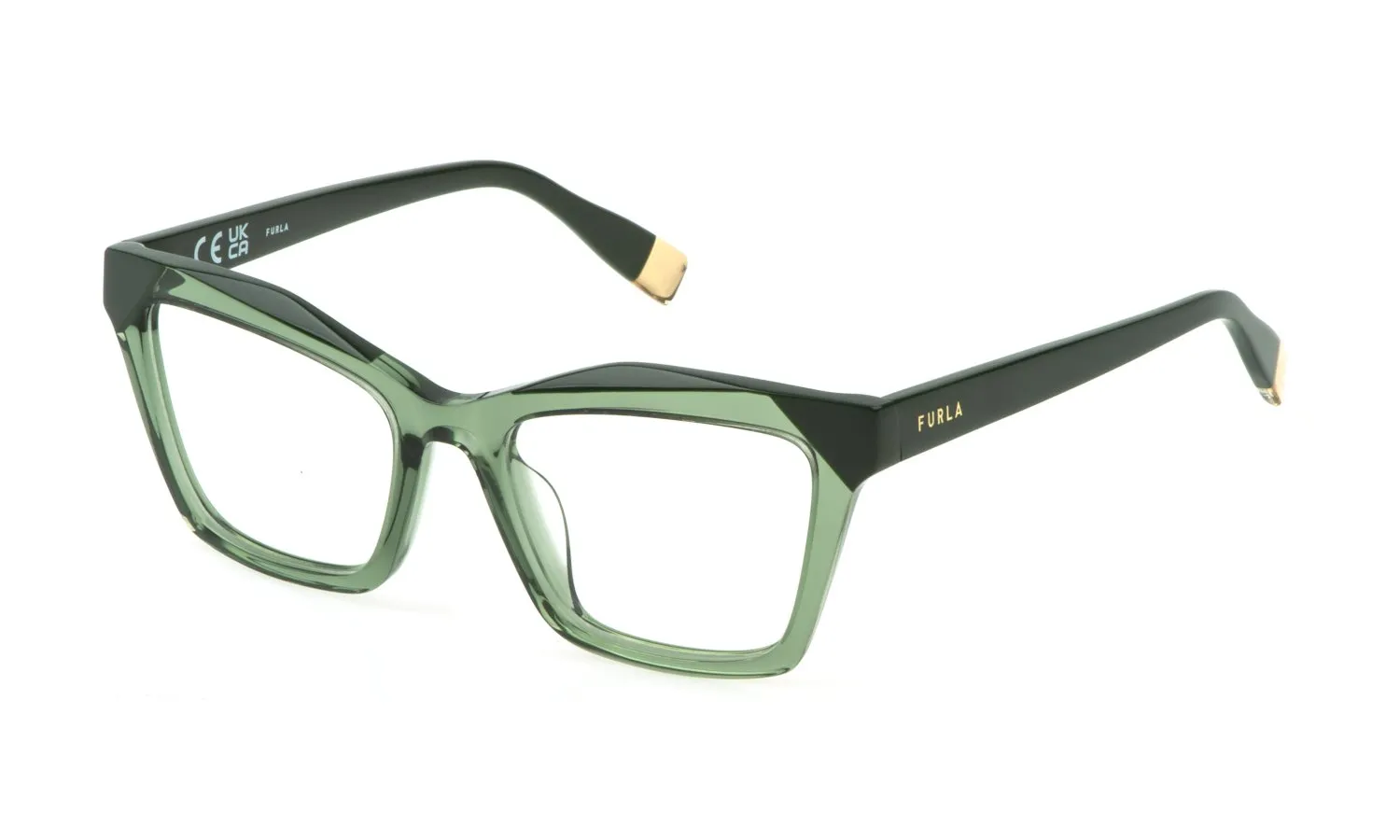 Furla VFU767V 02GN Montature da vista Acetato Verde Geometrica - immagine 1