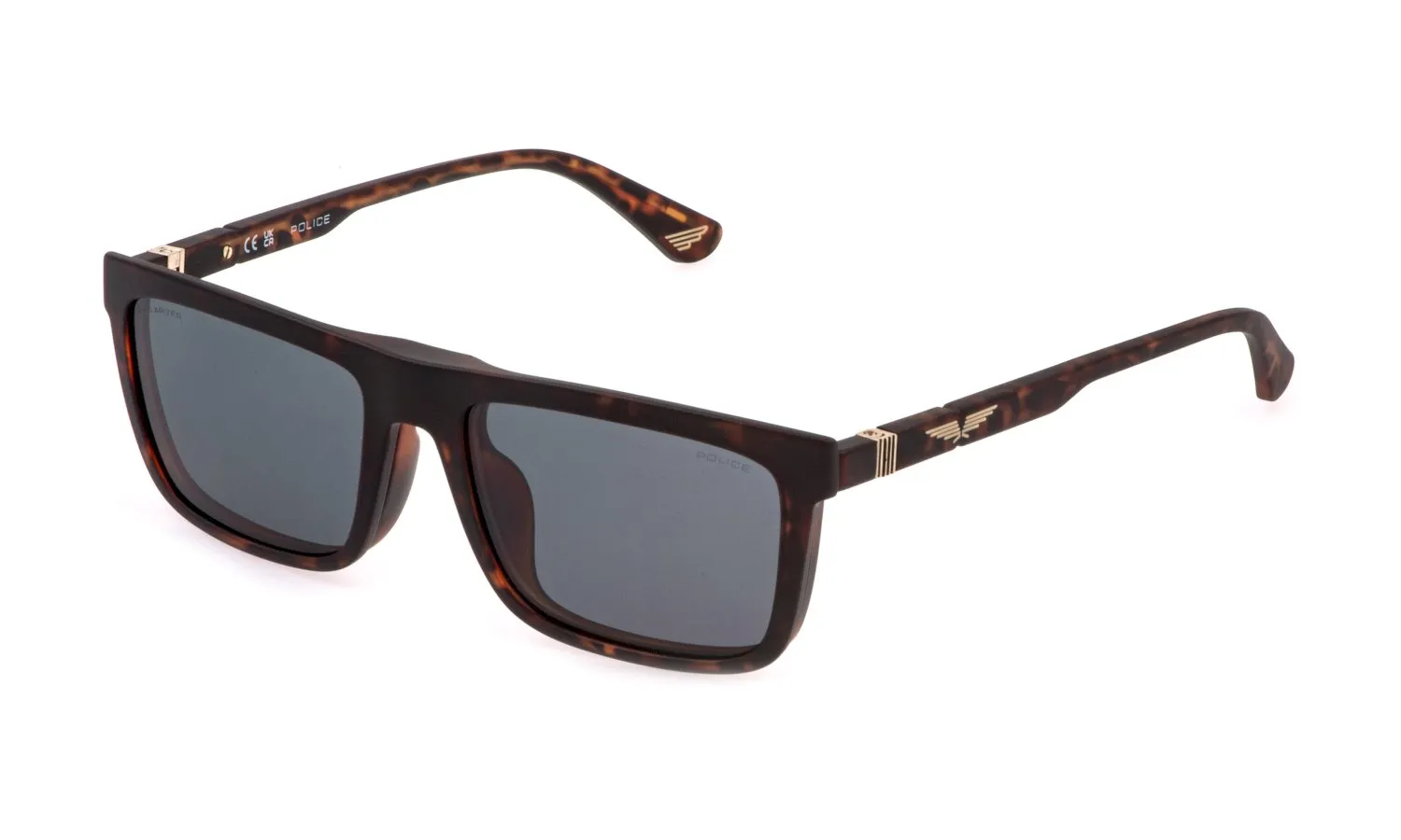 Police UPLQ66 ORIGINS LITE 32 878P Montature da vista Iniettato Havana Fumo Squadrata Polarizzata - immagine 1