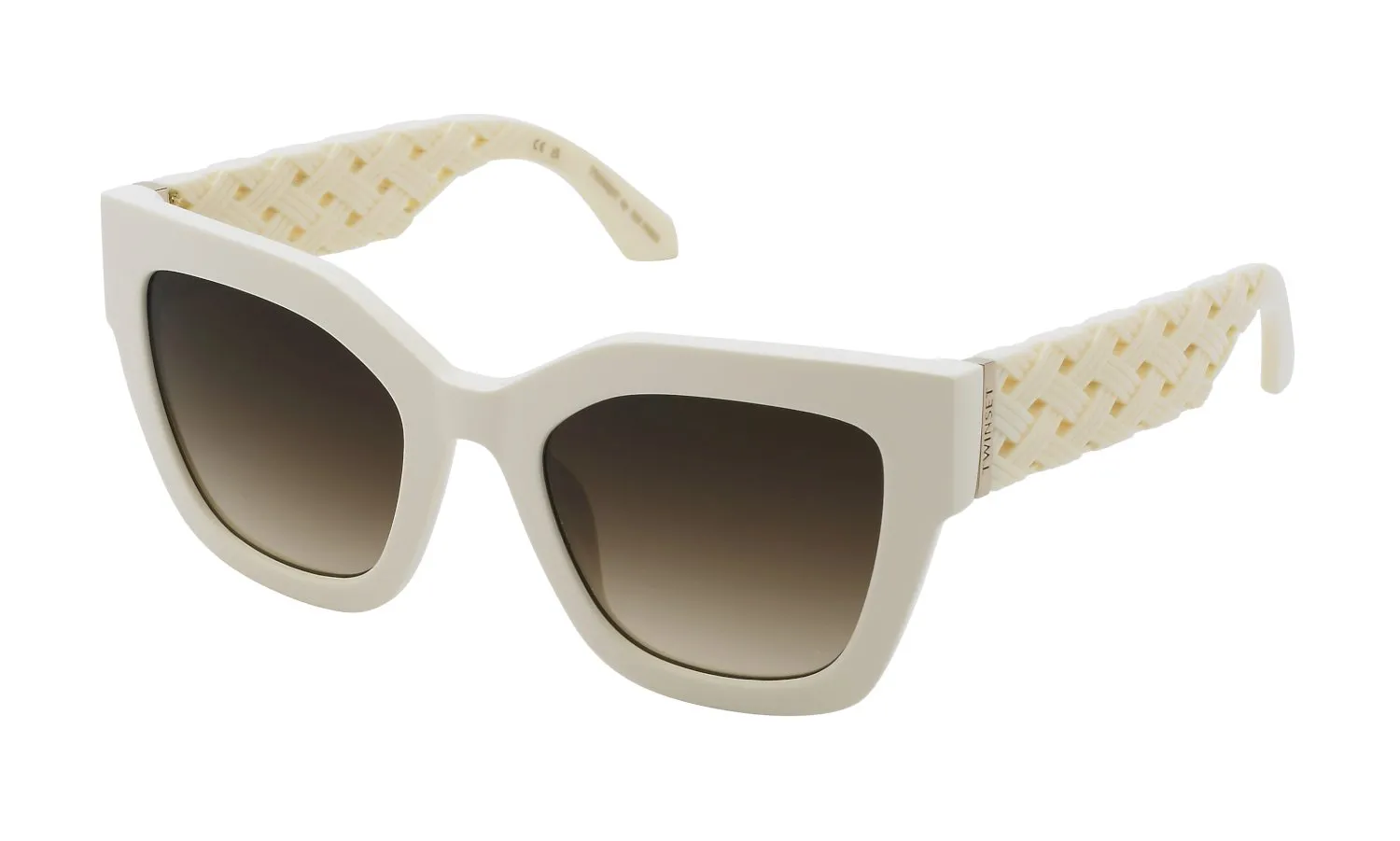 Twinset STW104 09ZQ Occhiali da sole Acetato Avorio Marrone Squadrata Normale Sfumato - immagine 1