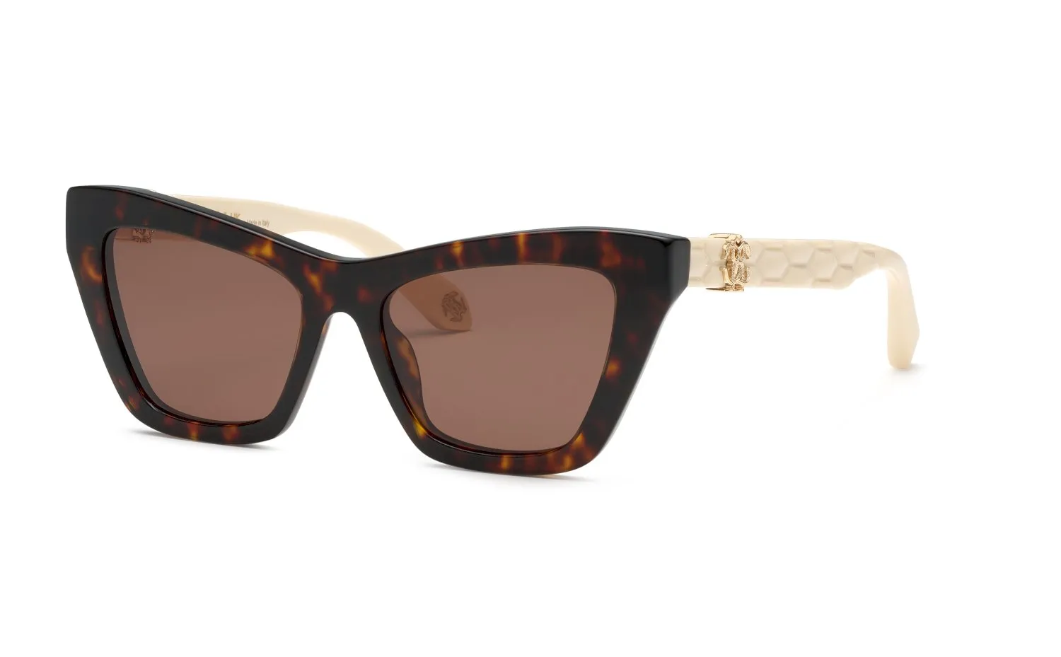 Roberto Cavalli SRC091M 743Y Occhiali da sole Acetato Havana Marrone Cat Eye Normale - immagine 1