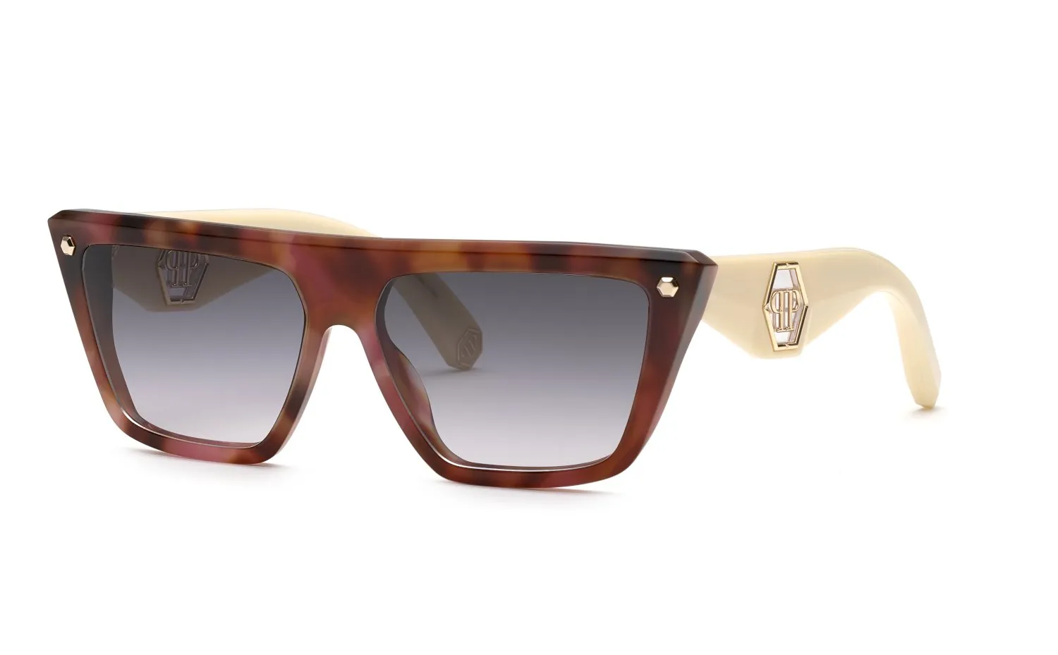 Philipp Plein SPP177 PLEIN MUSE 07TB Occhiali da sole Acetato Havana Marrone Cat Eye Normale Sfumato - immagine 1