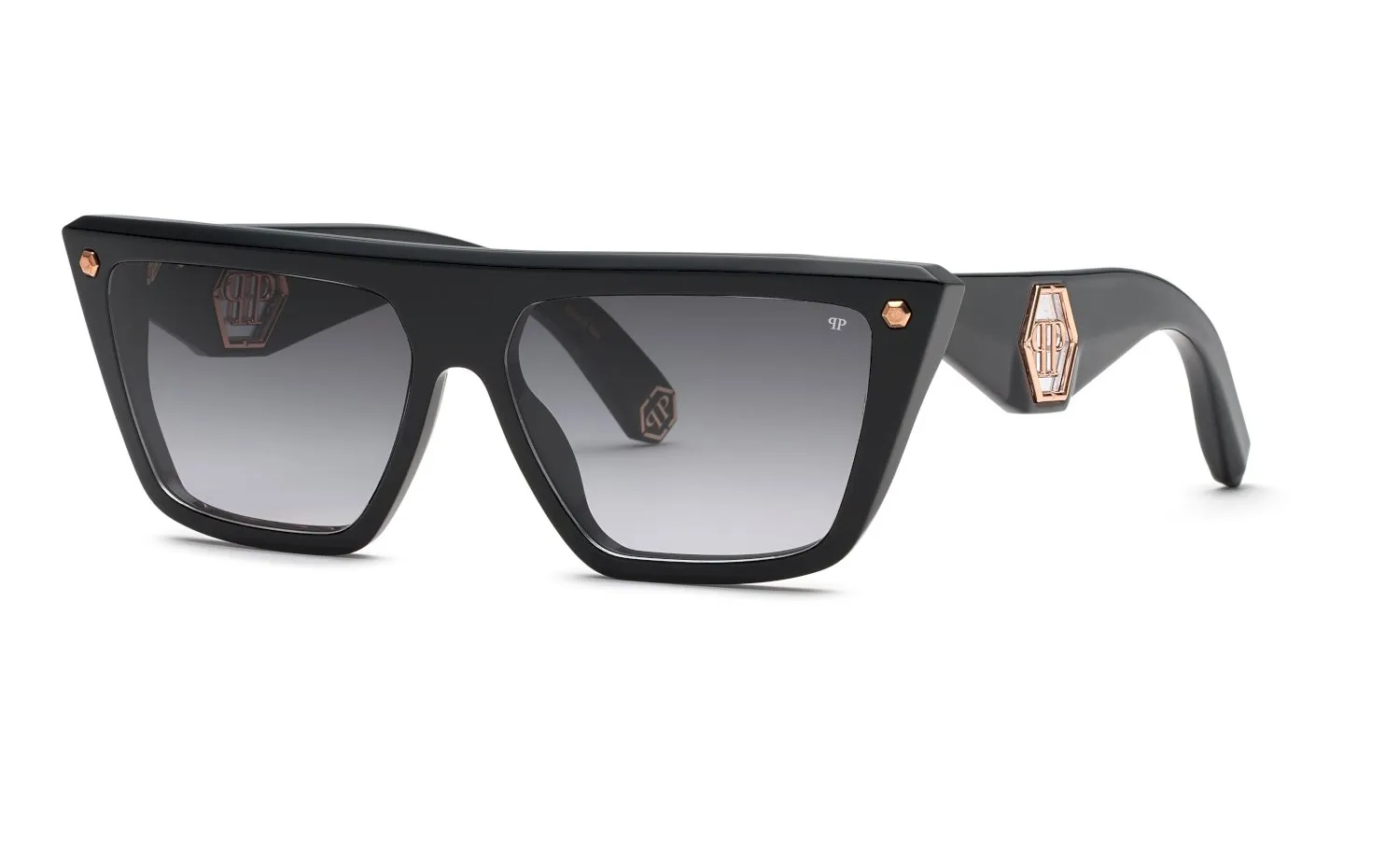 Philipp Plein SPP177 PLEIN MUSE 700 Occhiali da sole Acetato Nero Fumo Cat Eye Normale Sfumato - immagine 1