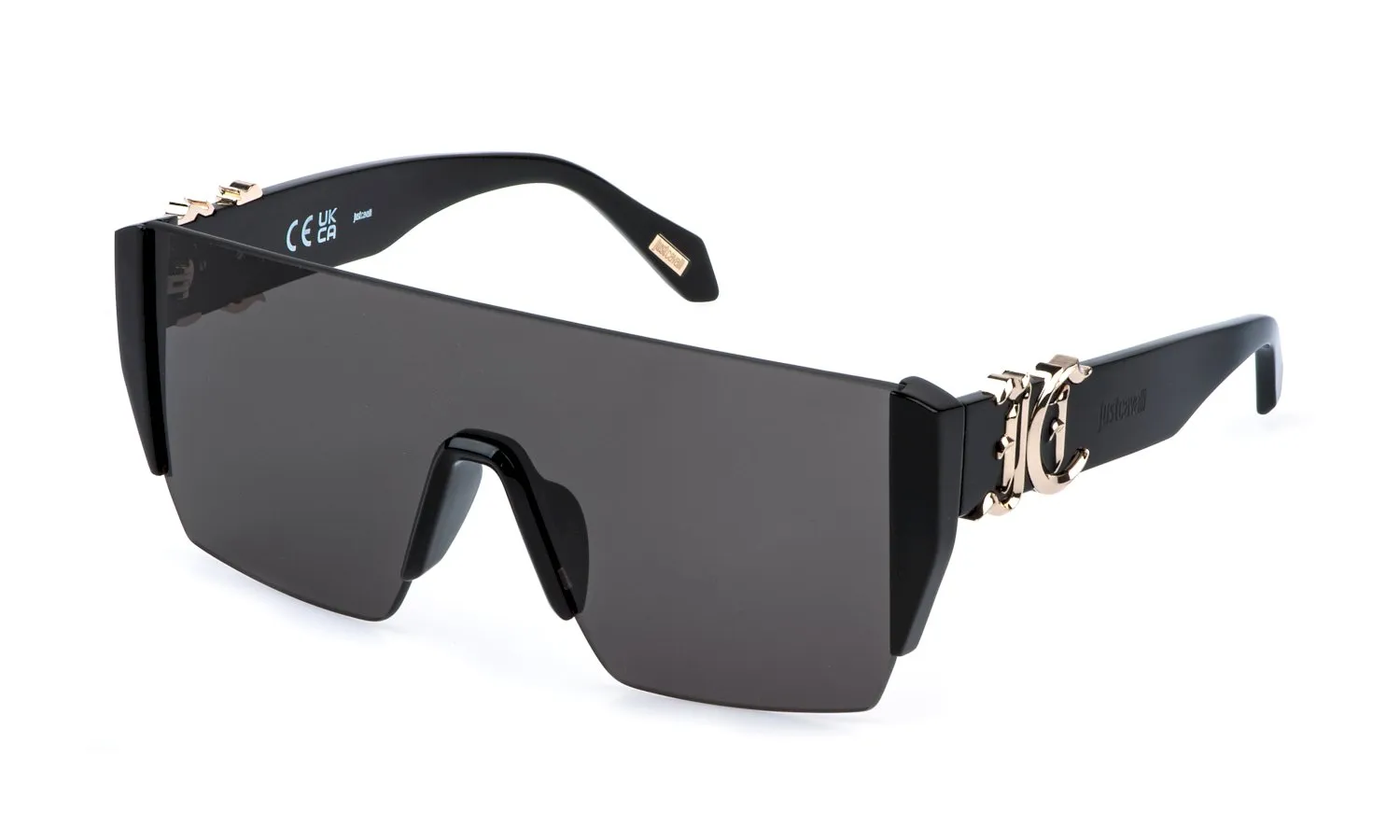 Just Cavalli SJC112 700 Occhiali da sole Acetato Nero Fumo Maschera Normale - immagine 1