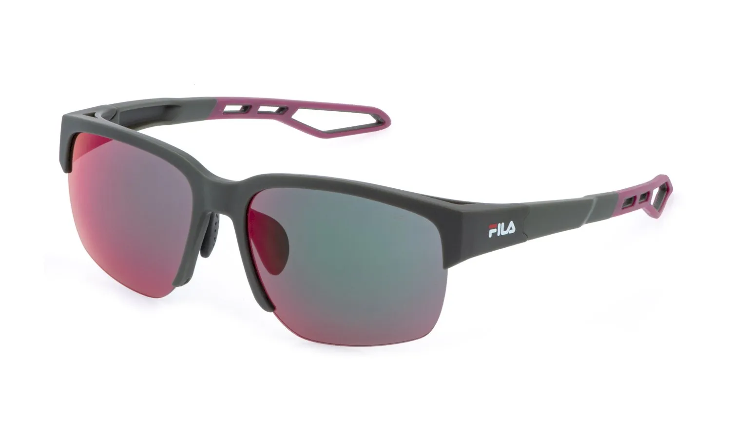 Fila SFIA06 J97V Occhiali da sole Iniettato Fumo Squadrata Idrorepellente Multistrato - immagine 1