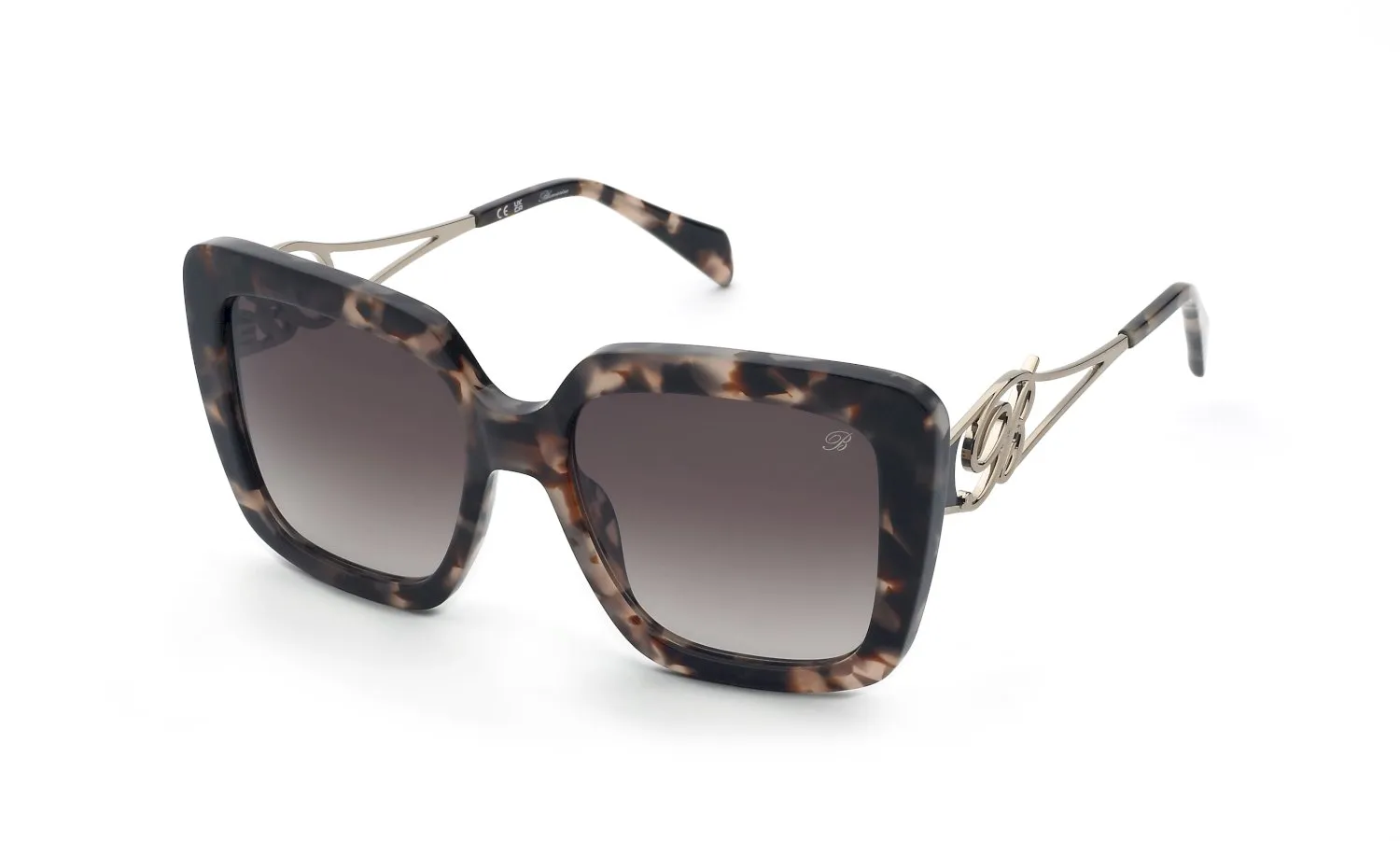 Blumarine SBM891 01GQ Occhiali da sole Acetato Havana Marrone Squadrata Normale Sfumato - immagine 1
