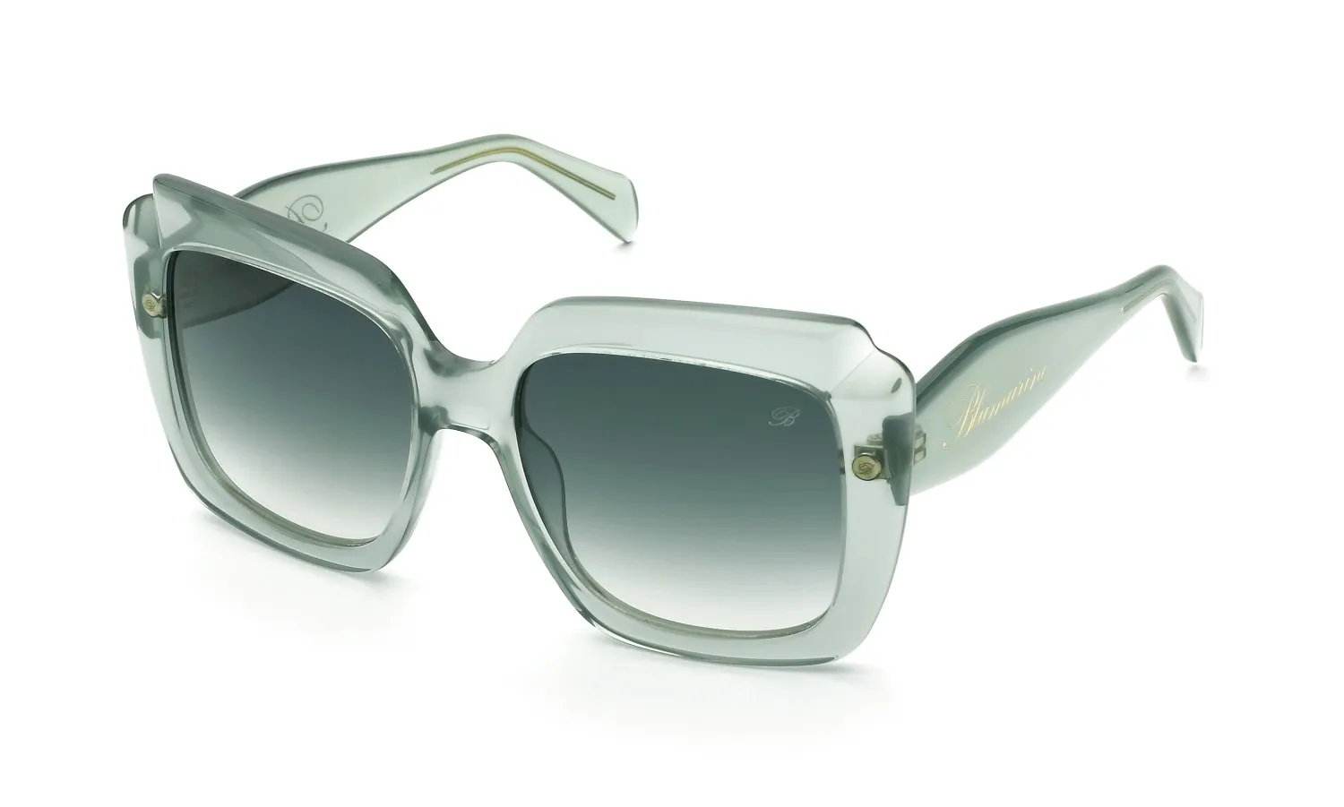 Blumarine SBM889 0M64 Occhiali da sole Acetato Verde Verde Squadrata Normale Sfumato - immagine 1