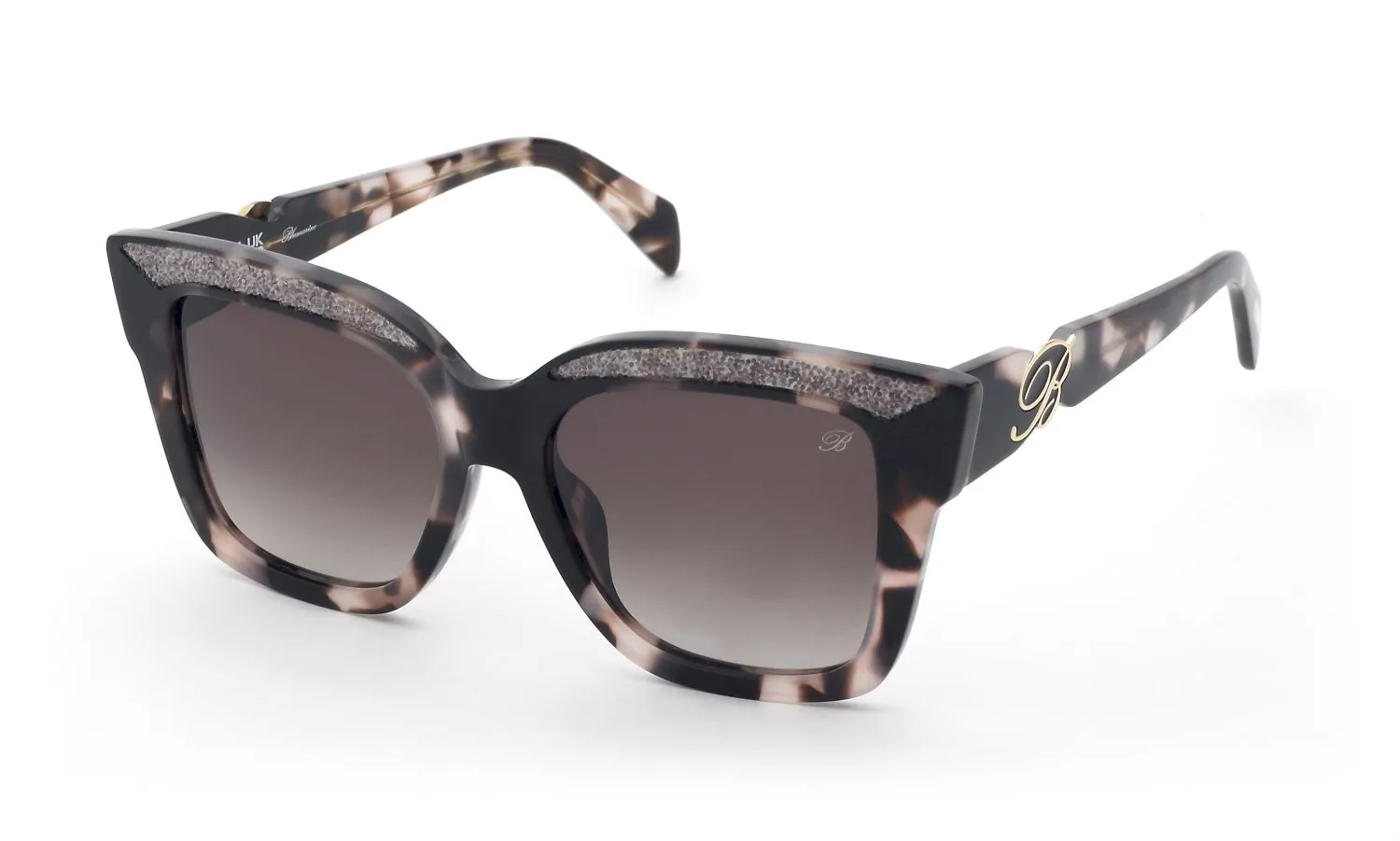 Blumarine SBM887V 0AGK Occhiali da sole Acetato Havana Marrone Squadrata Normale Sfumato - immagine 1
