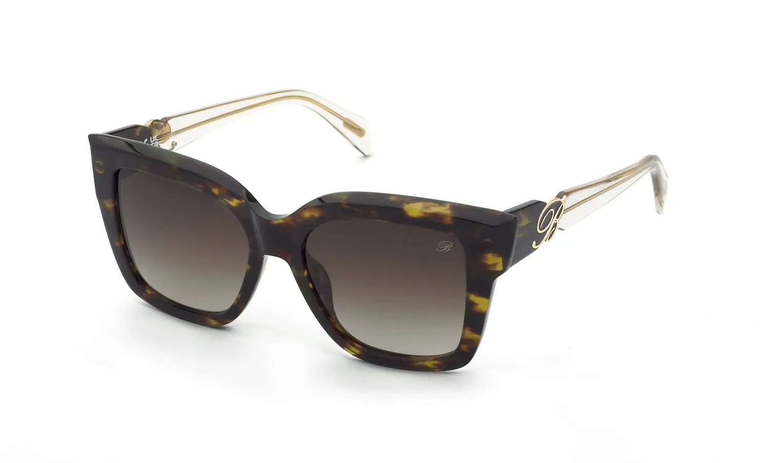 Blumarine SBM887 0U30 Occhiali da sole Acetato Havana Marrone Squadrata Normale Sfumato - immagine 1