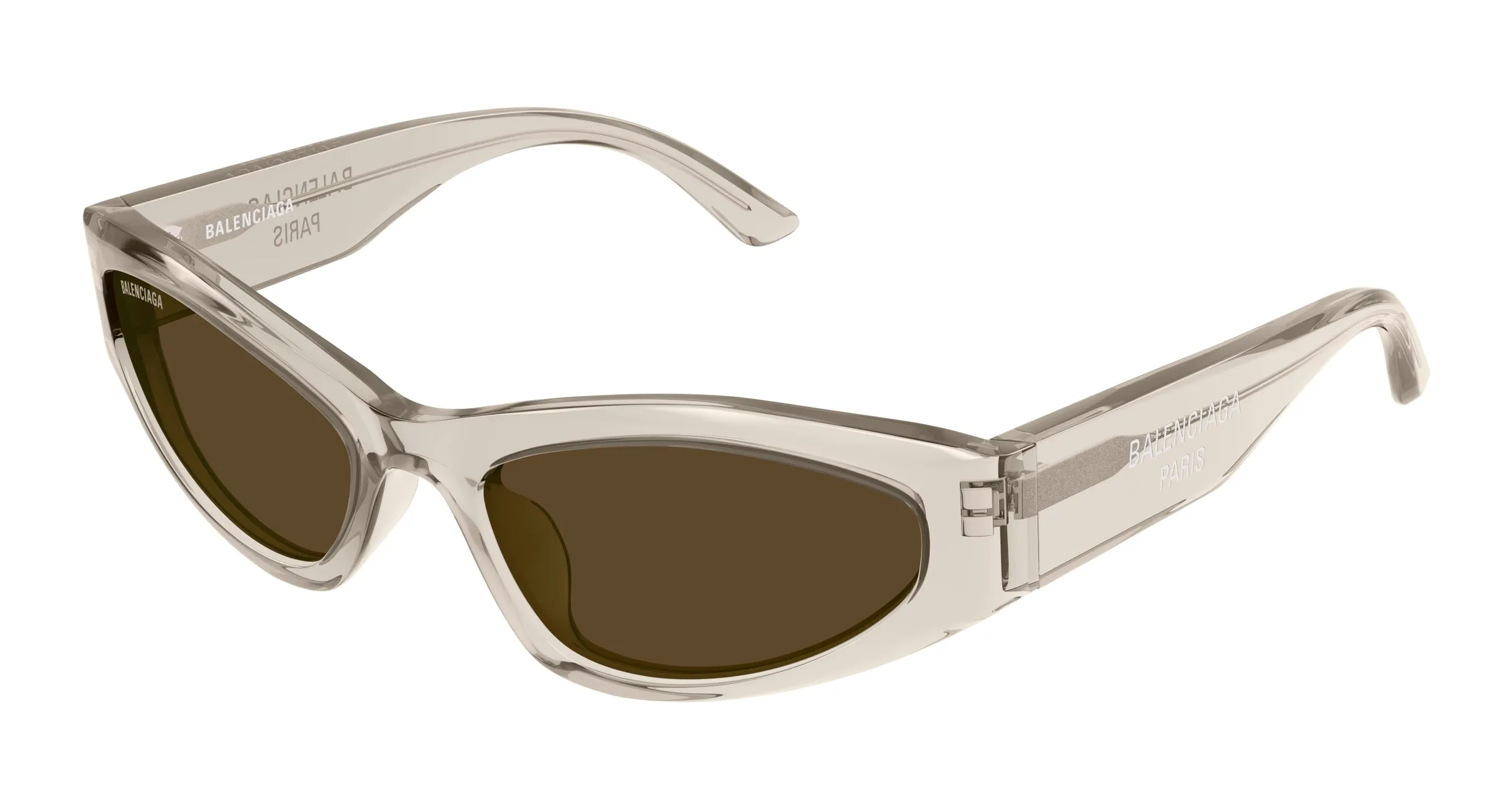 Balenciaga BB0387S 004 Occhiali da sole Acetato Beige Marrone Geometrica - immagine 1