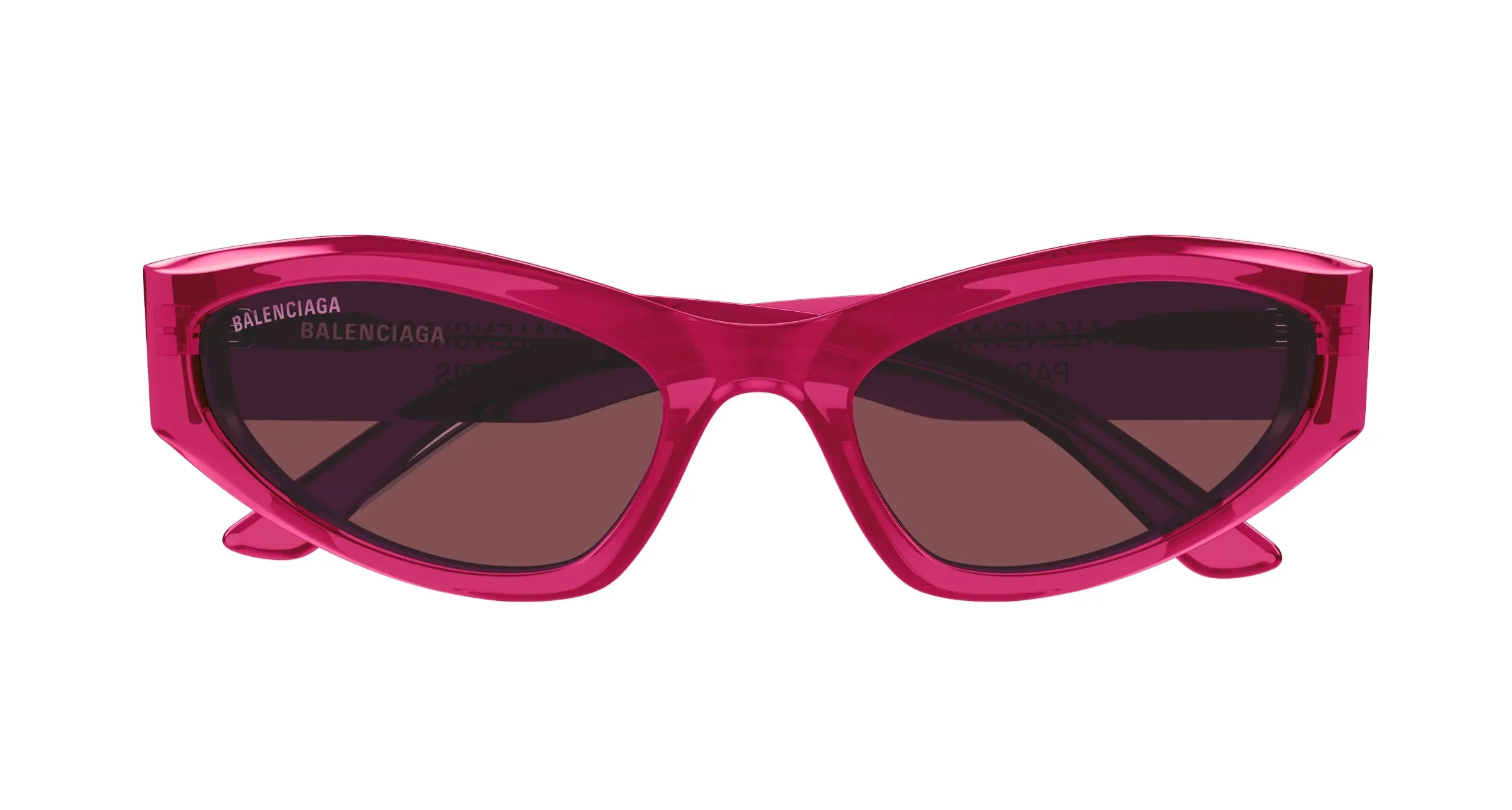Balenciaga BB0387S 003 Occhiali da sole Acetato Bordeaux Viola Geometrica - immagine 2