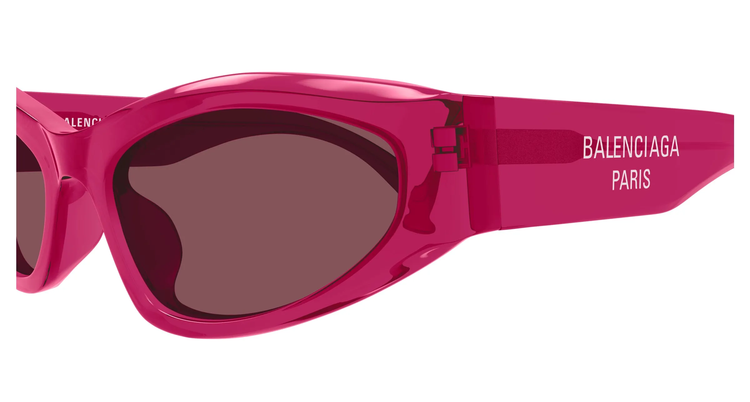 Balenciaga BB0387S 003 Occhiali da sole Acetato Bordeaux Viola Geometrica - immagine 3