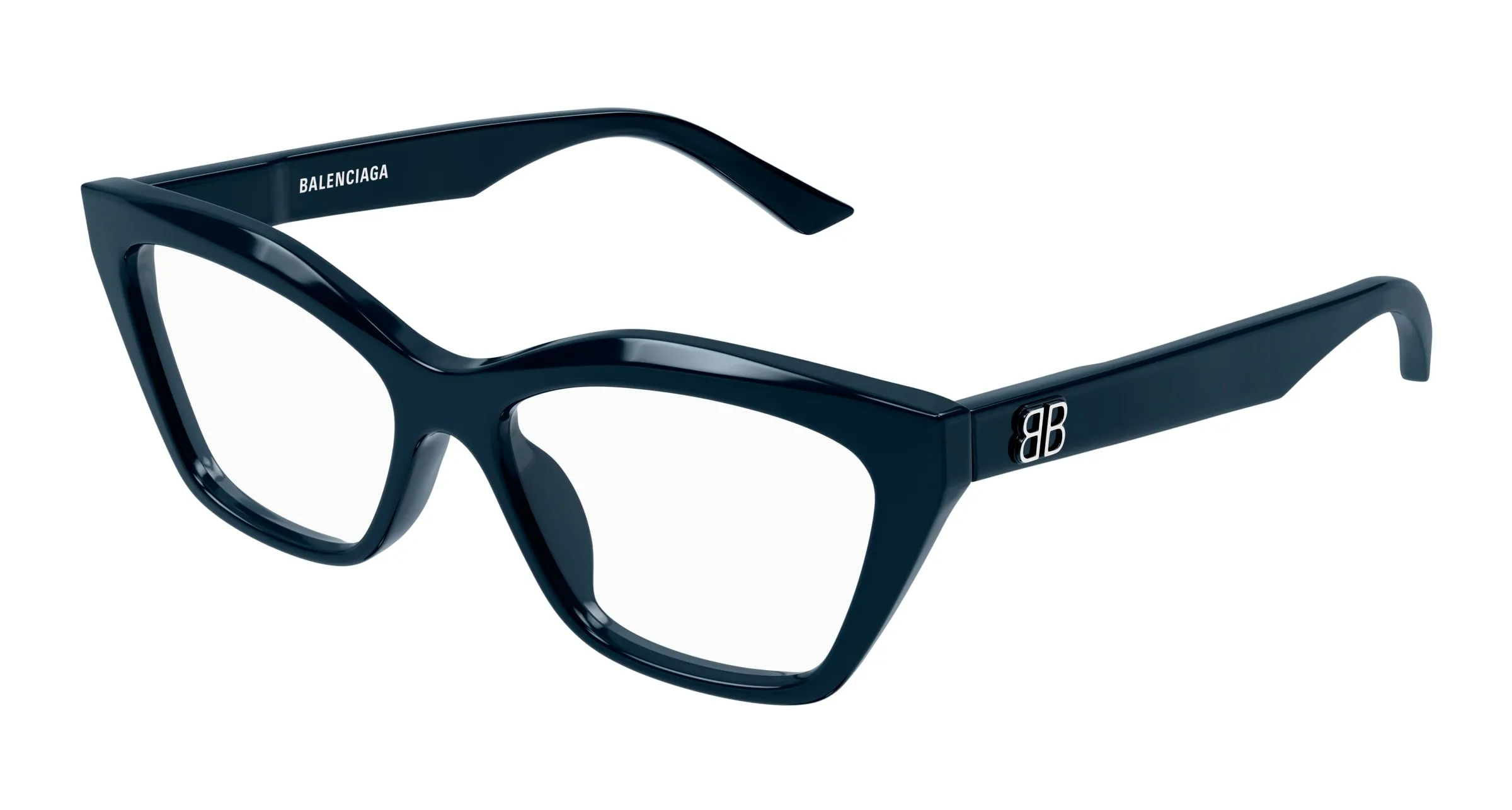 Balenciaga BB0342O 009 Montature da vista Acetato Blu Trasparente Cat Eye - immagine 1