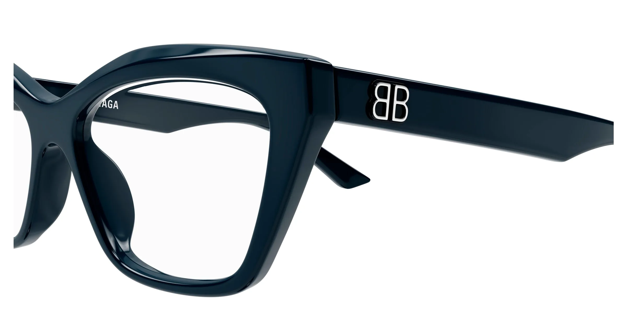 Balenciaga BB0342O 009 Montature da vista Acetato Blu Trasparente Cat Eye - immagine 3