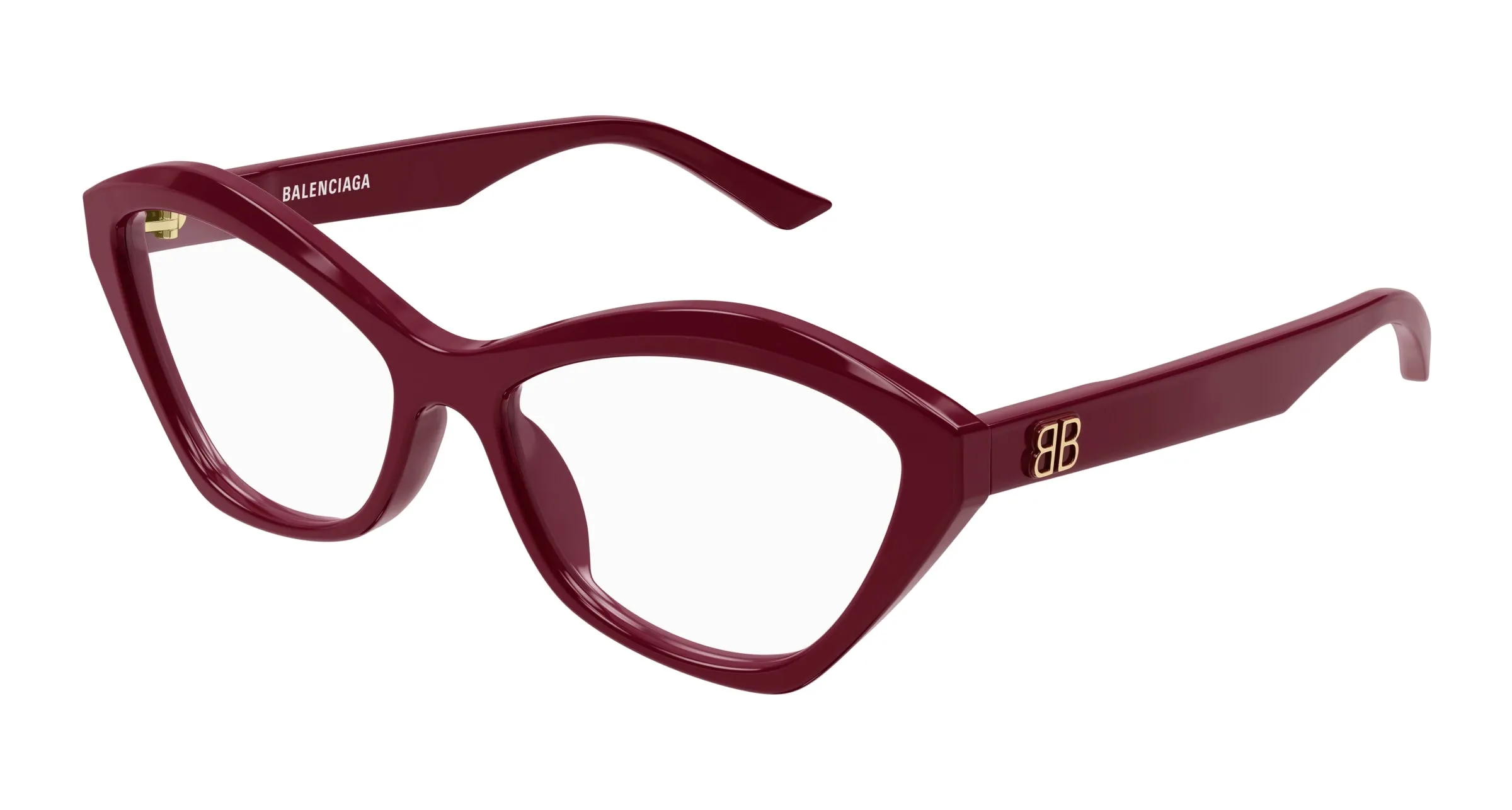 Balenciaga BB0341O 006 Montature da vista Acetato Rosso Trasparente Cat Eye - immagine 1