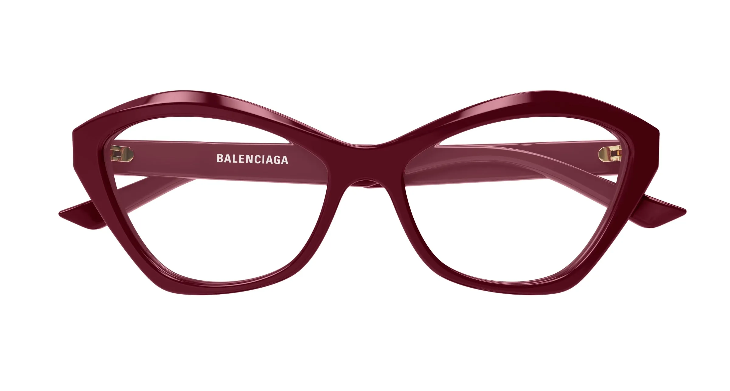 Balenciaga BB0341O 006 Montature da vista Acetato Rosso Trasparente Cat Eye - immagine 2