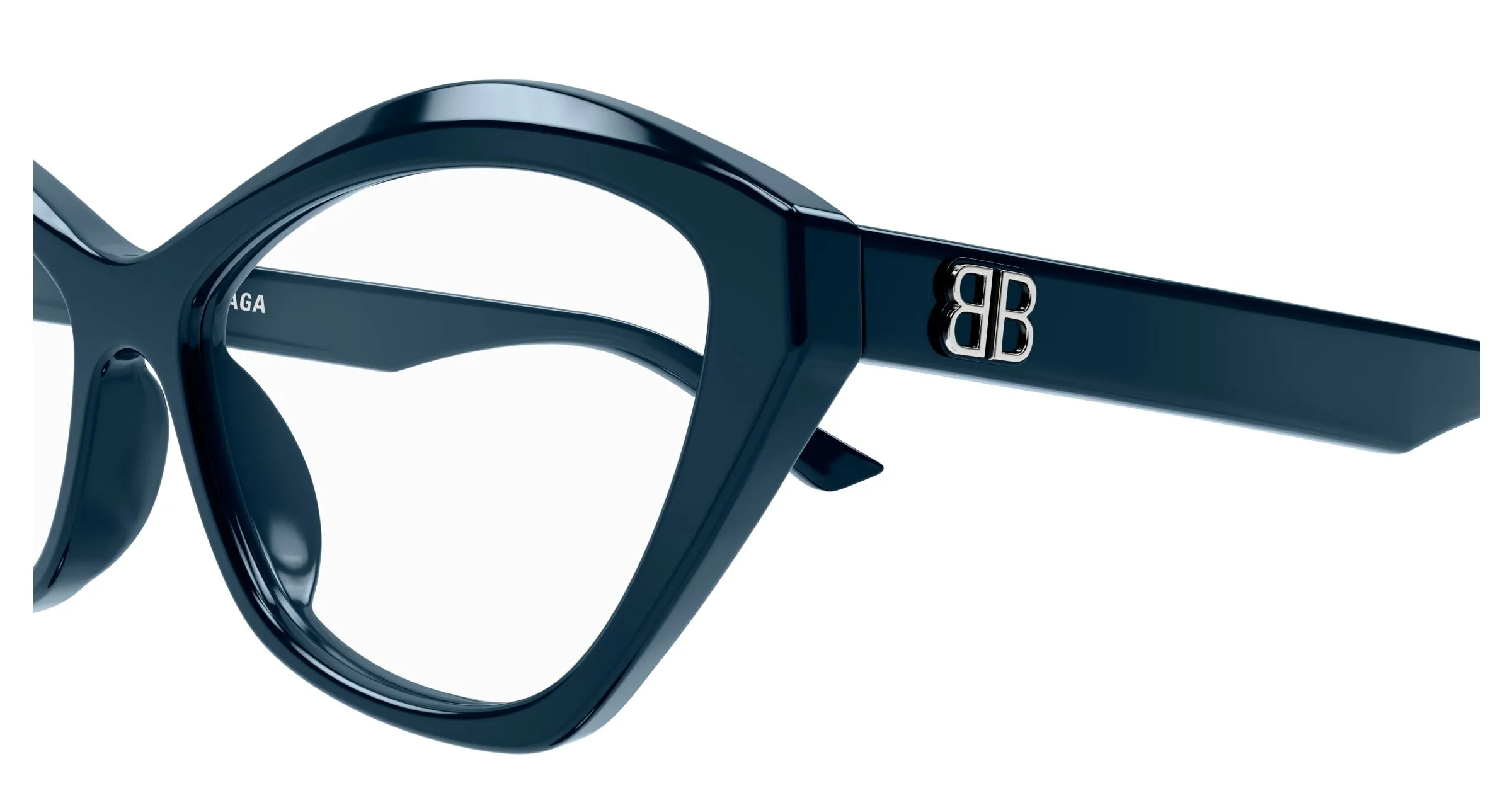 Balenciaga BB0341O 005 Montature da vista Acetato Blu Trasparente Cat Eye - immagine 3
