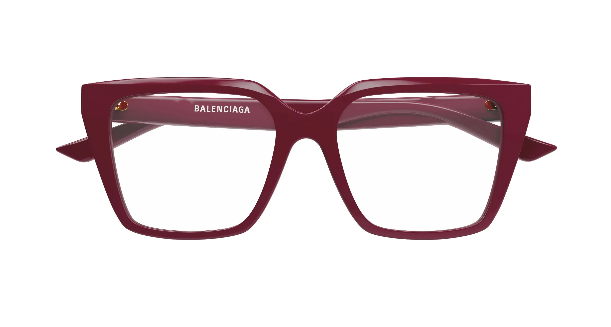 Balenciaga BB0130O 012 Montature da vista Acetato Rosso Trasparente Squadrata - immagine 2