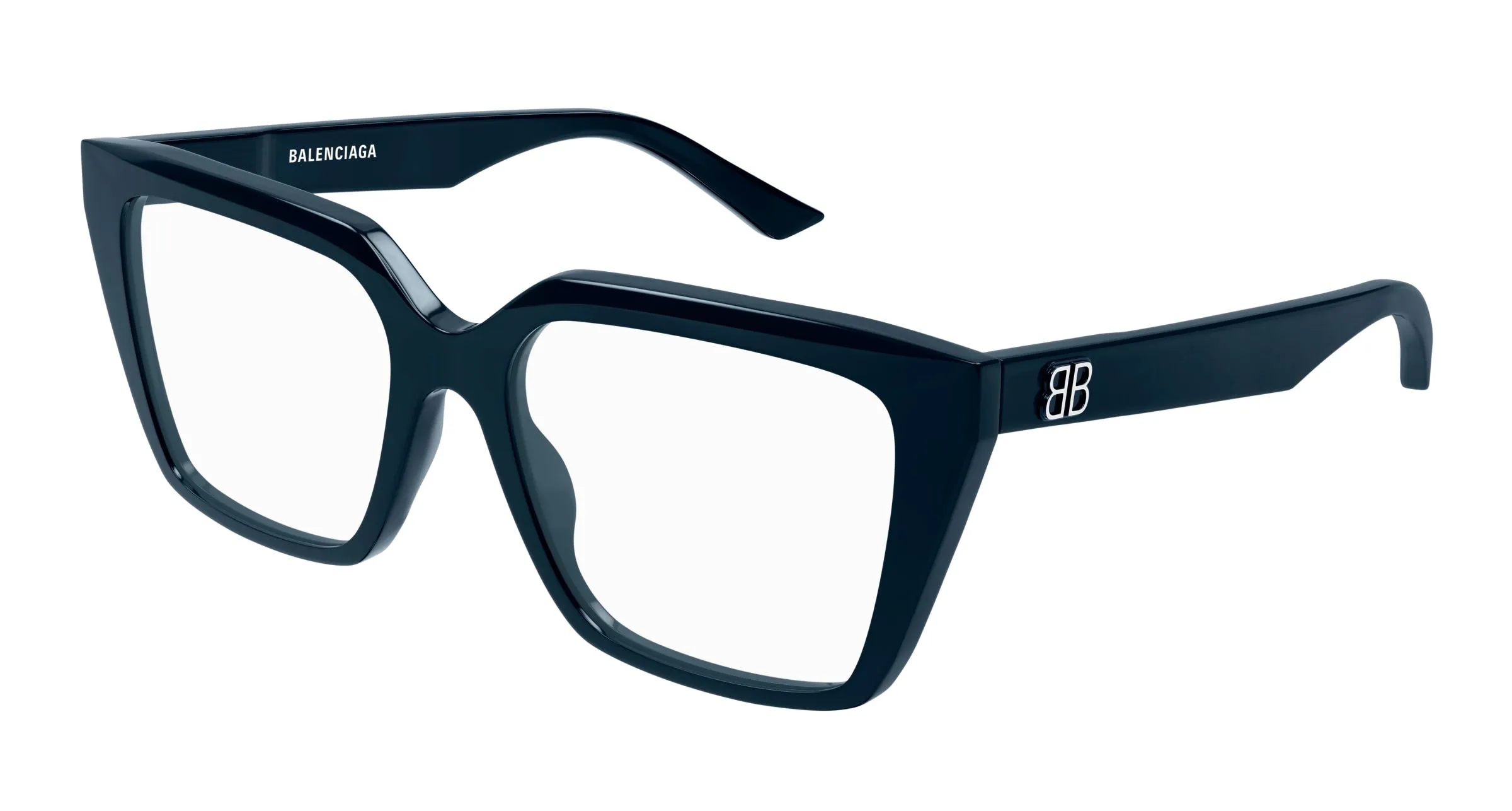 Balenciaga BB0130O 011 Montature da vista Acetato Blu Trasparente Squadrata - immagine 1