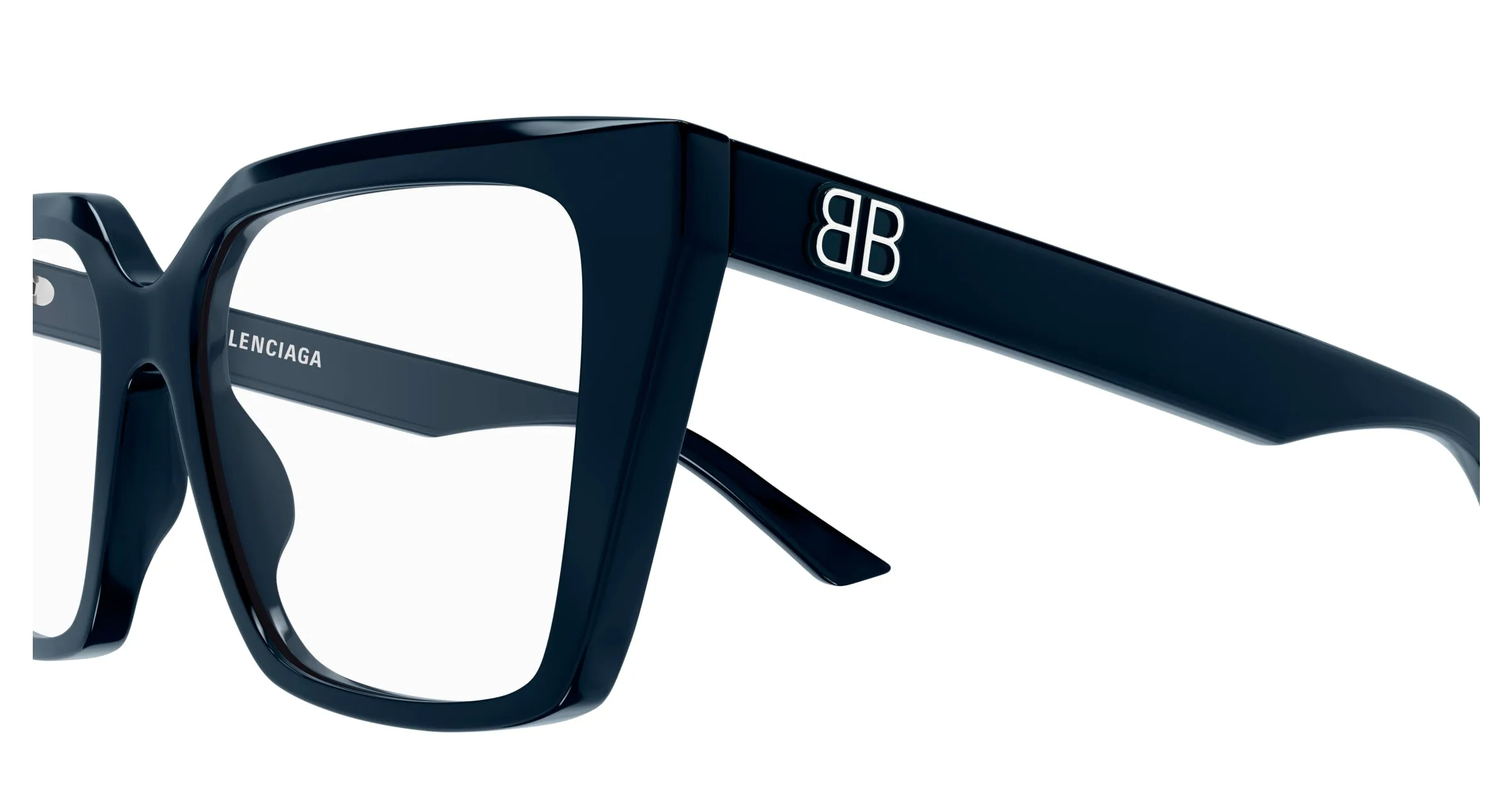 Balenciaga BB0130O 011 Montature da vista Acetato Blu Trasparente Squadrata - immagine 3