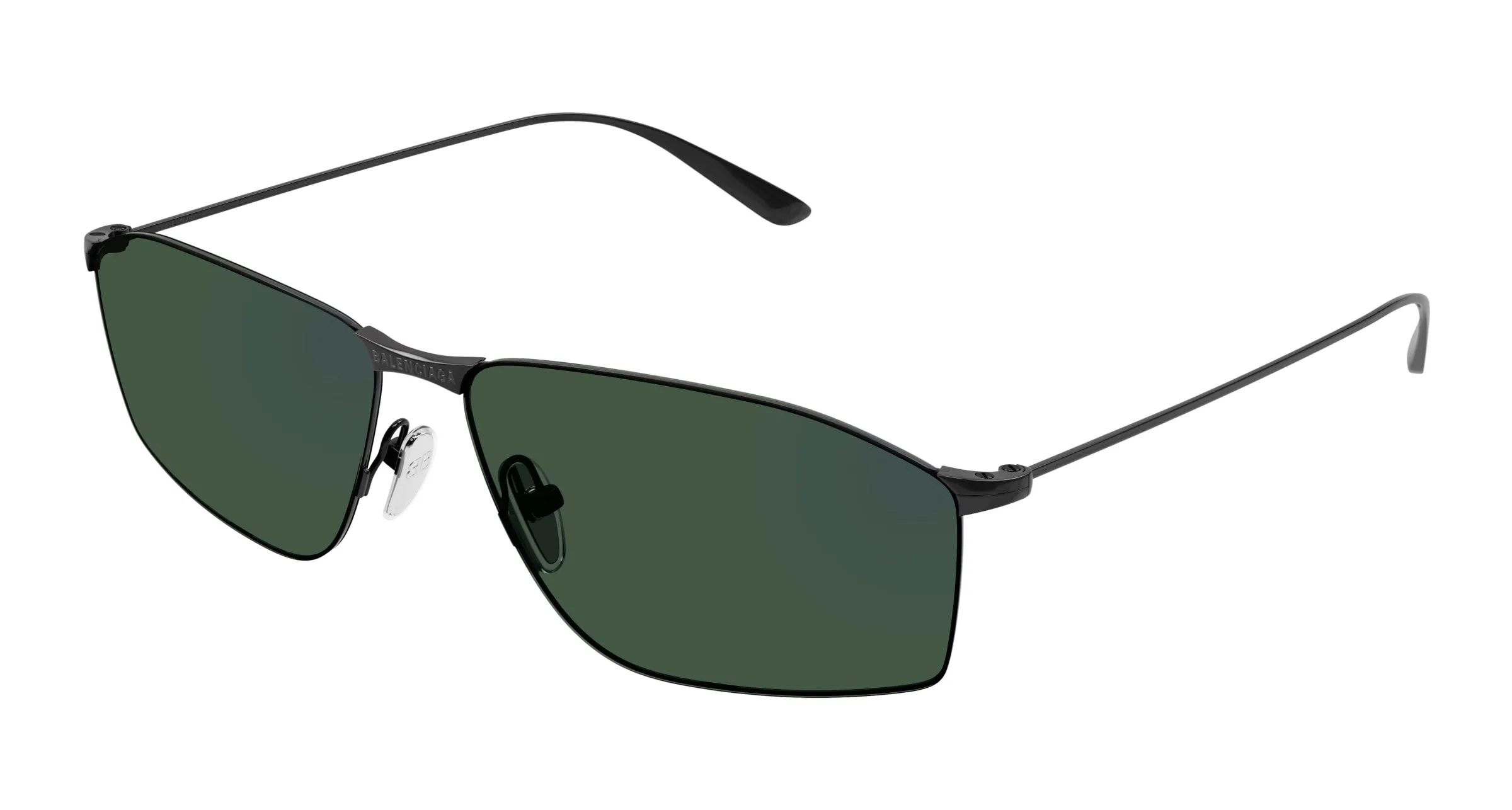Balenciaga BB0413S 003 Occhiali da sole Metallo Grigio Verde Squadrata - immagine 1