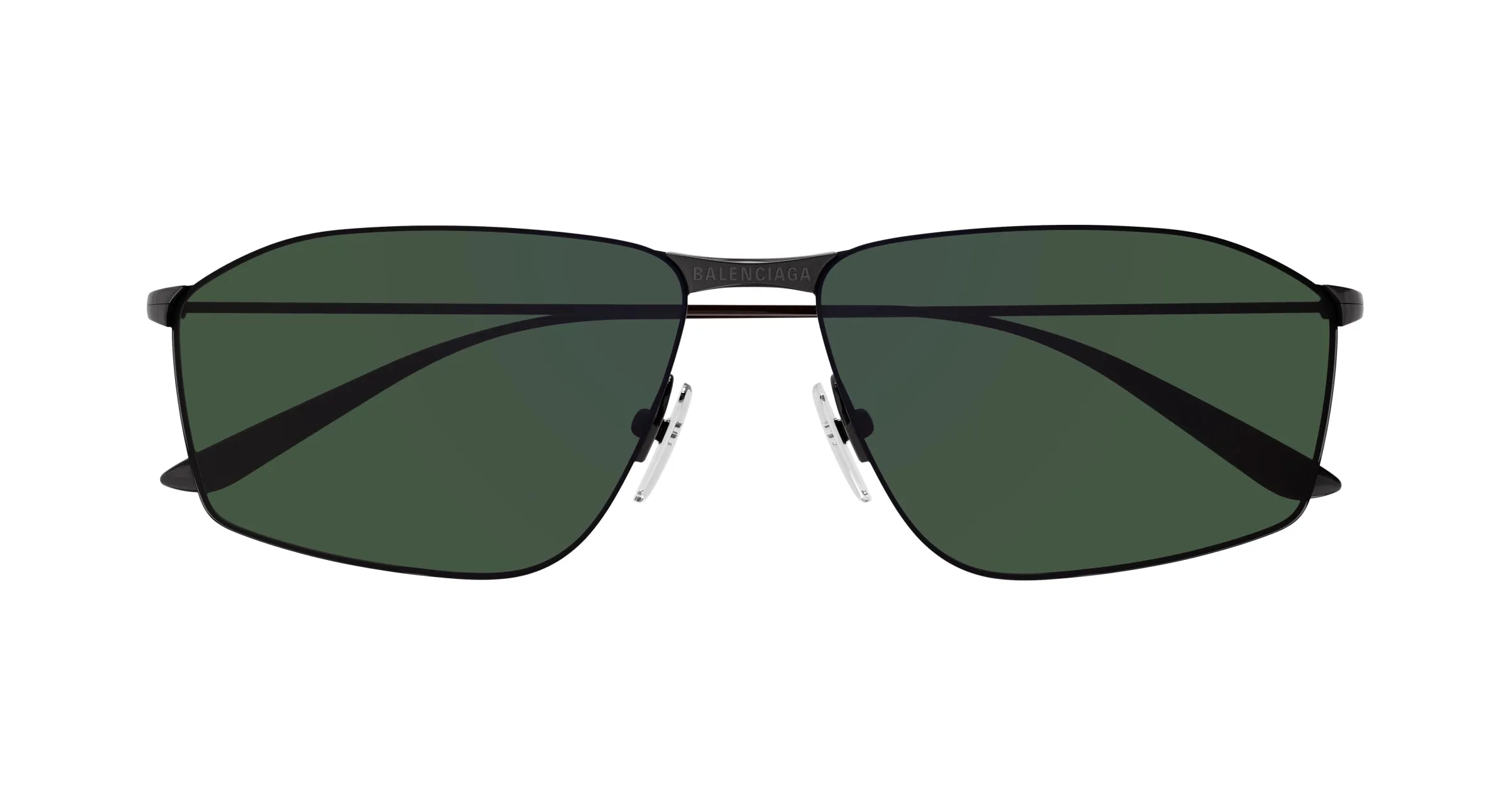 Balenciaga BB0413S 003 Occhiali da sole Metallo Grigio Verde Squadrata - immagine 2