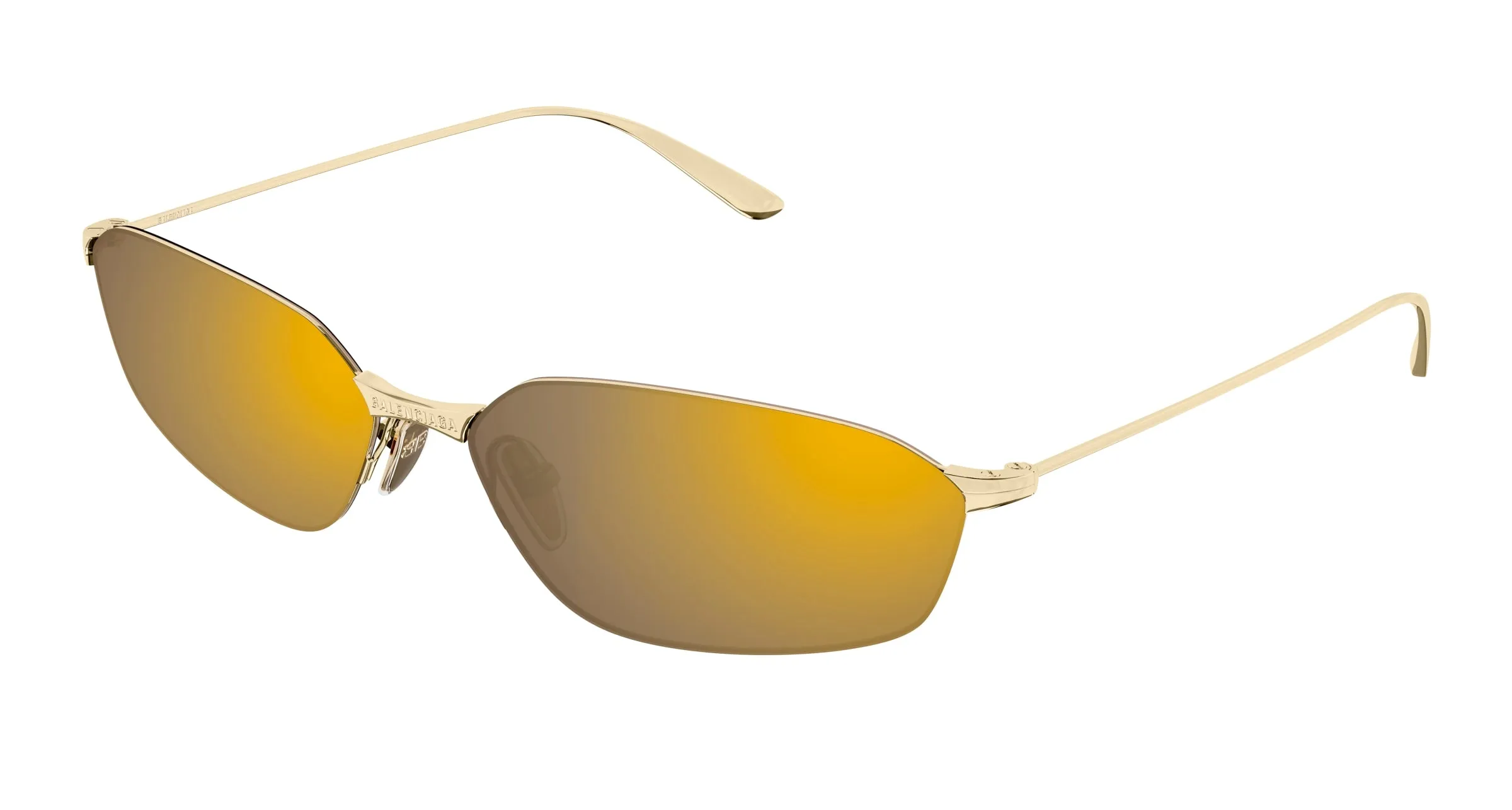 Balenciaga BB0412S 004 Occhiali da sole Metallo Oro Geometrica - immagine 1
